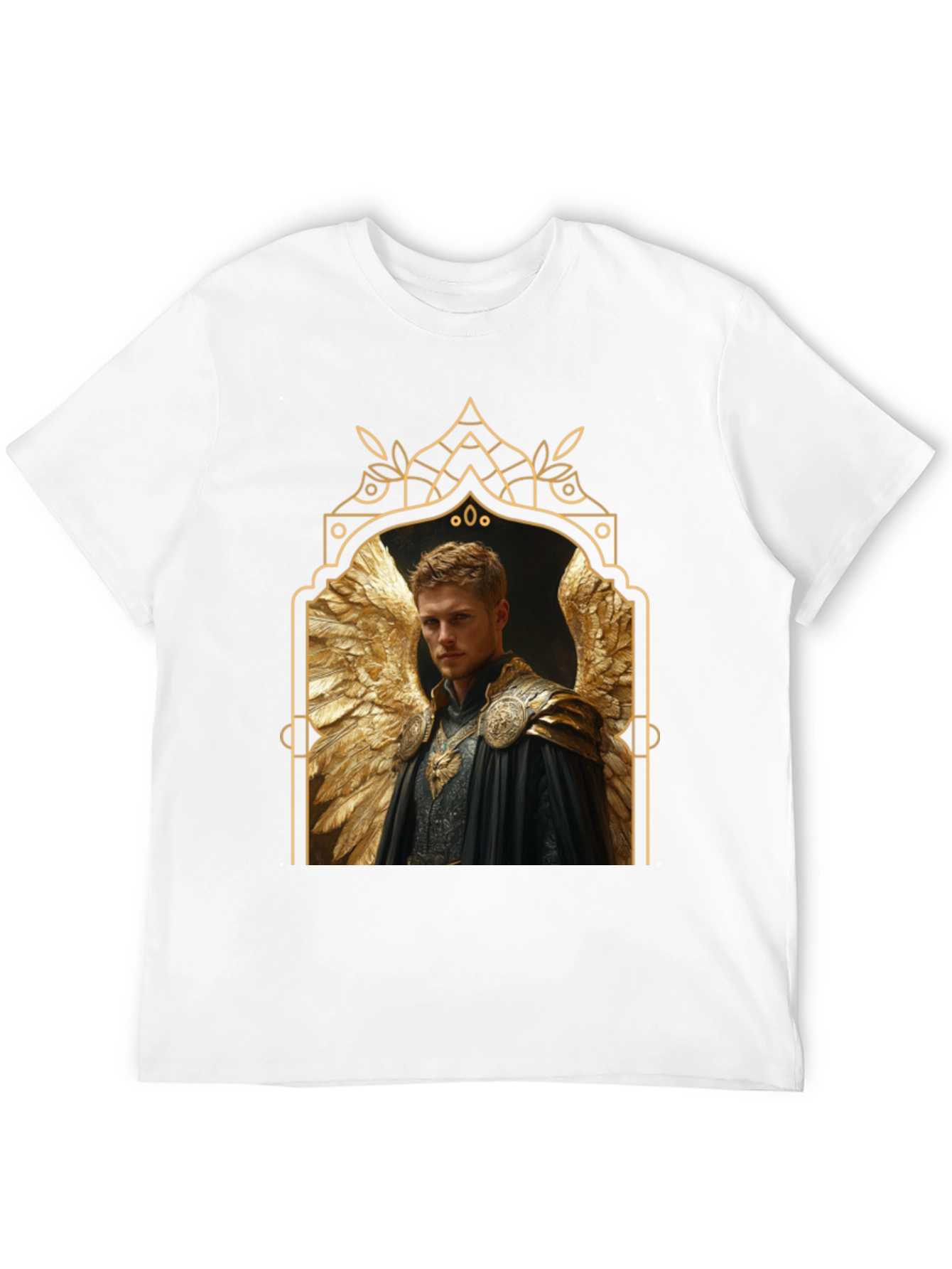 Angel Winged Warrior Black T-Shirt