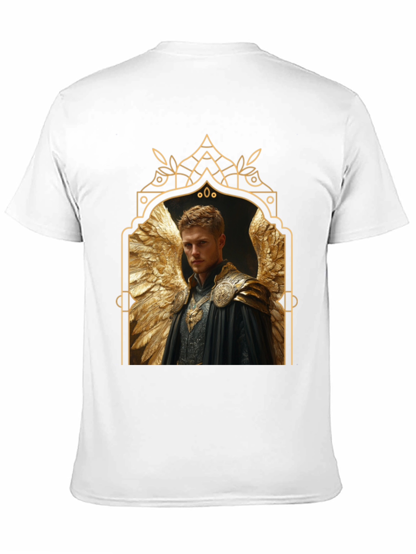 Angel Winged Warrior Black T-Shirt