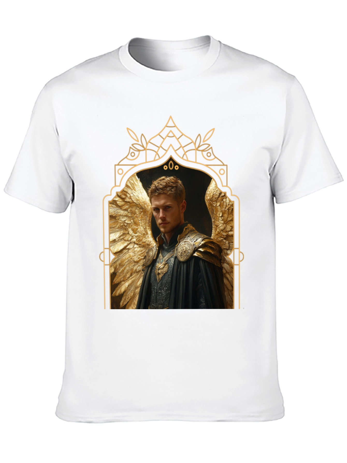 Angel Winged Warrior Black T-Shirt