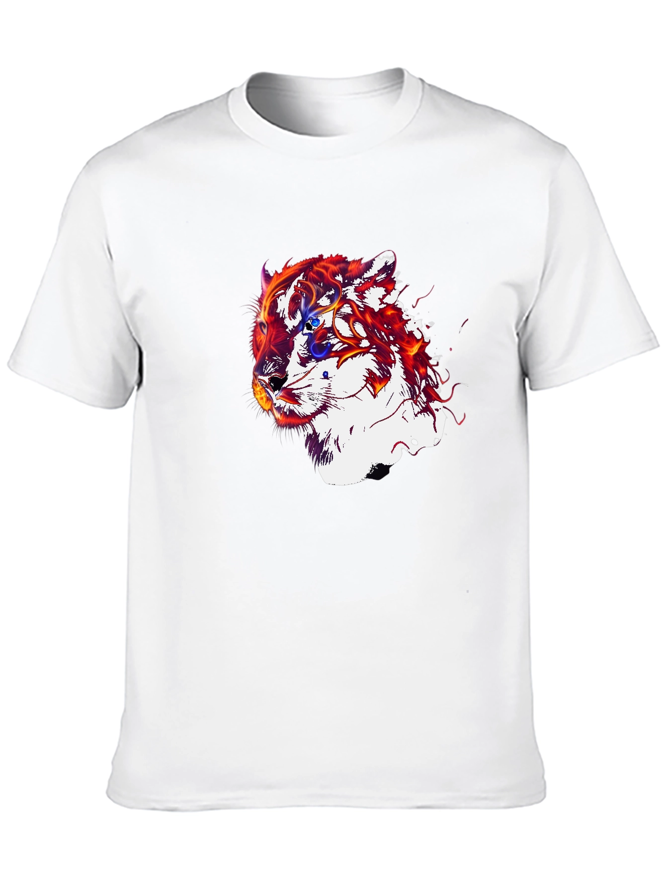 Fiery Tiger Graphic Black T-Shirt
