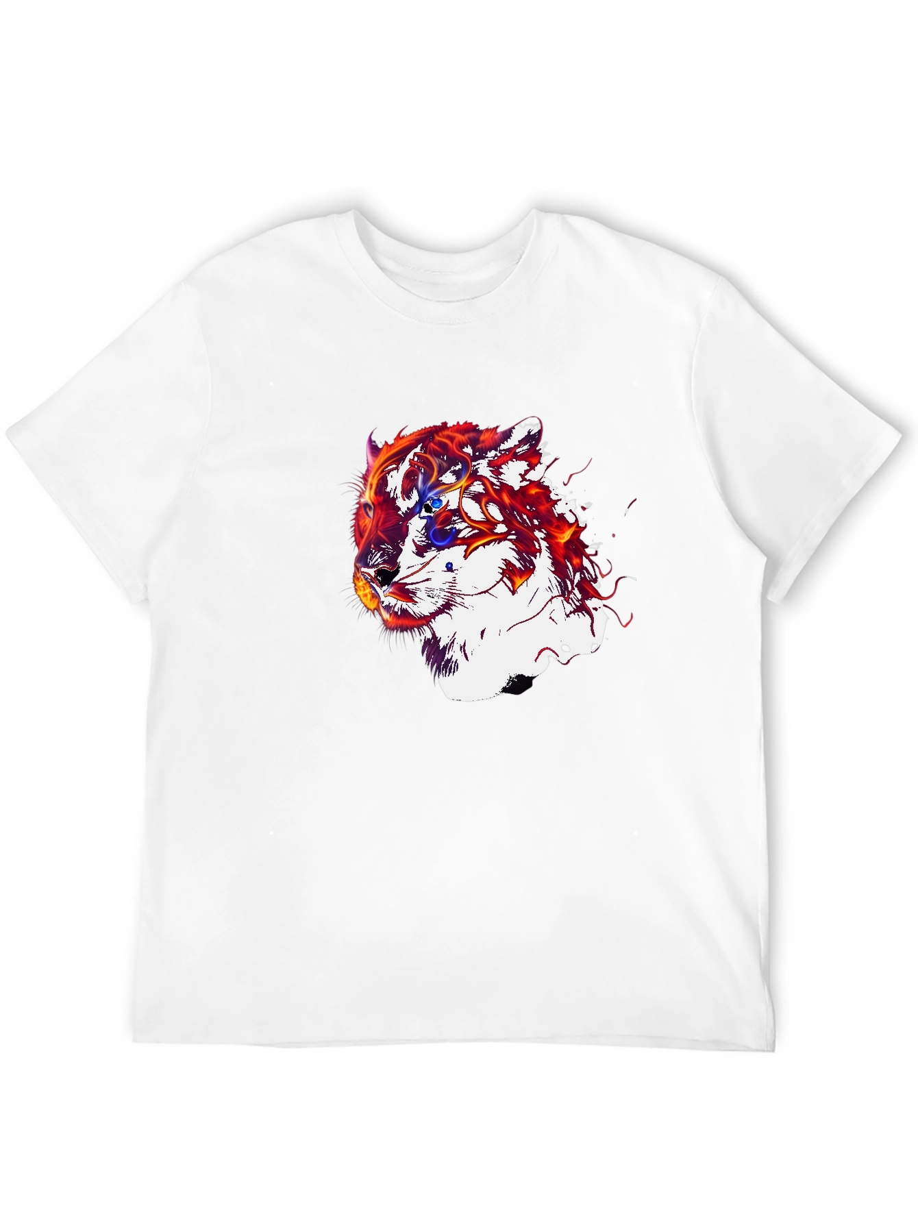 Fiery Tiger Graphic Black T-Shirt