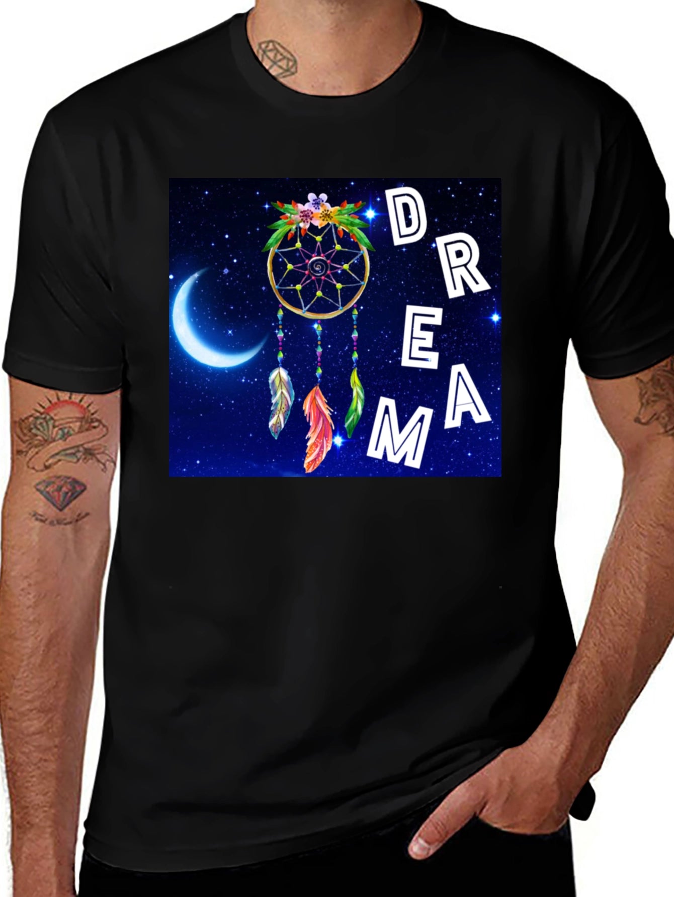 Dreamcatcher Graphic Tee - Celestial Night Design