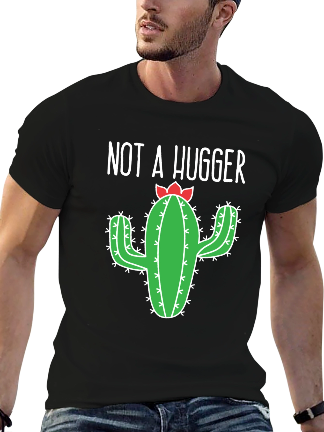 Not A Hugger Cactus Graphic T-Shirt - Unisex