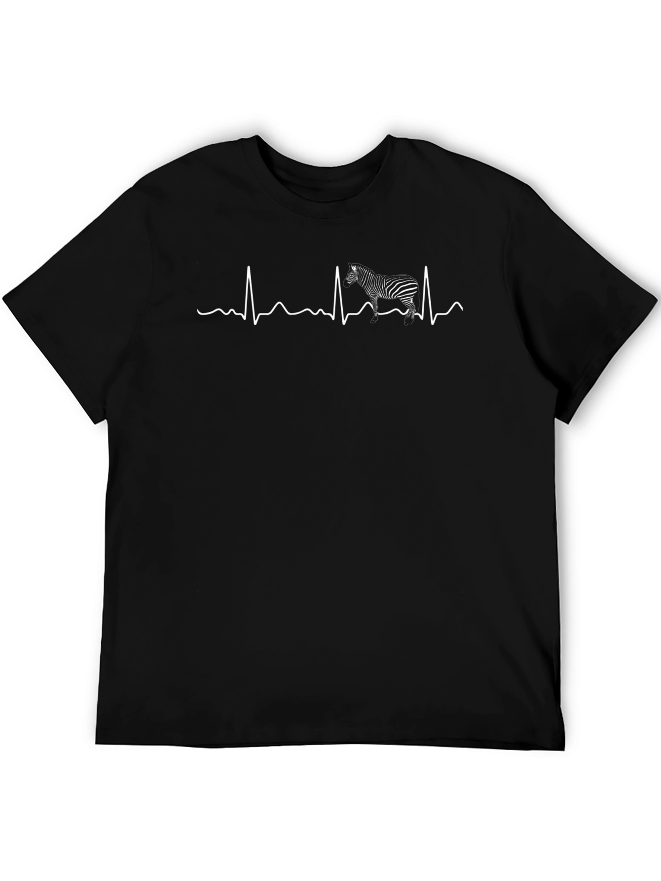 Zebra Heartbeat T-Shirt - Black