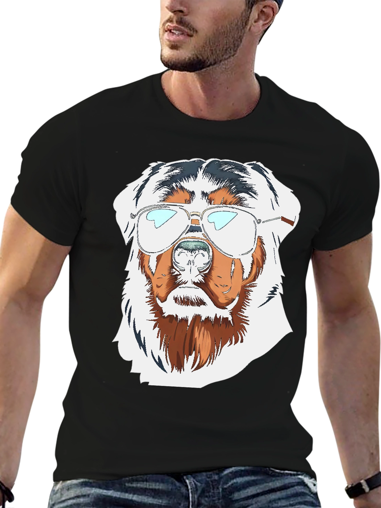 Cool Dog Graphic Tee - Black Cotton T-Shirt