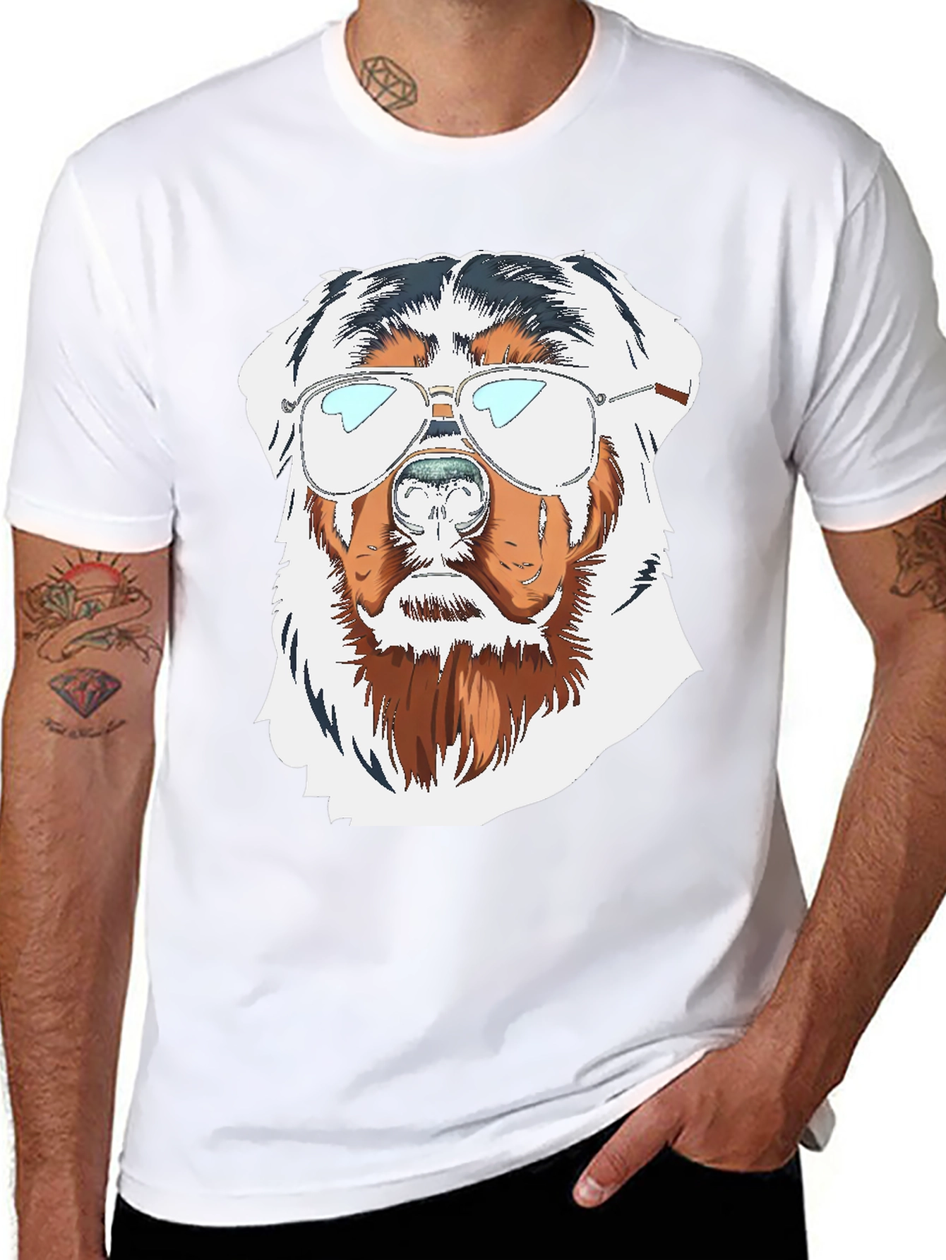 Cool Dog Graphic Tee - Black Cotton T-Shirt