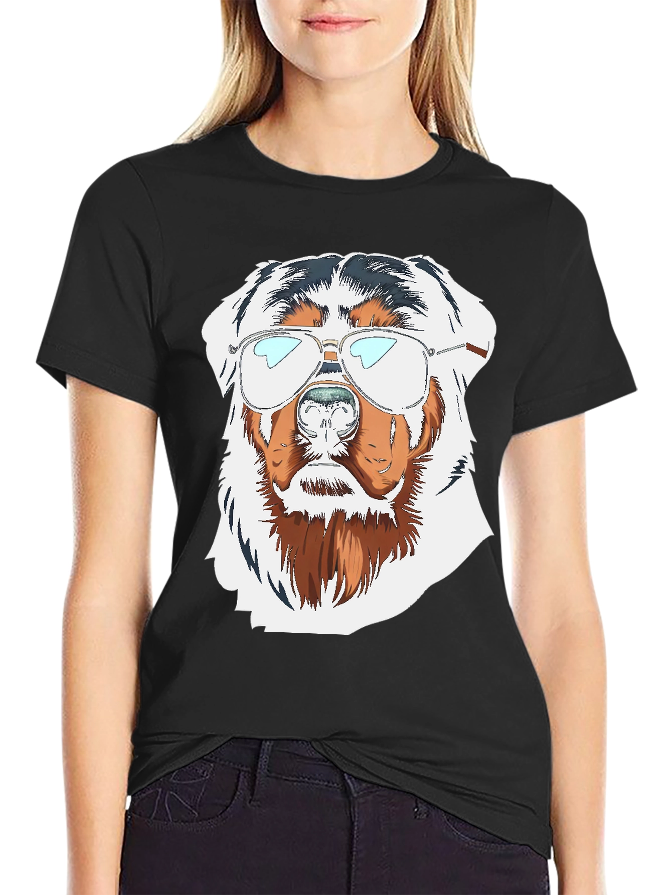 Cool Dog Graphic Tee - Black Cotton T-Shirt