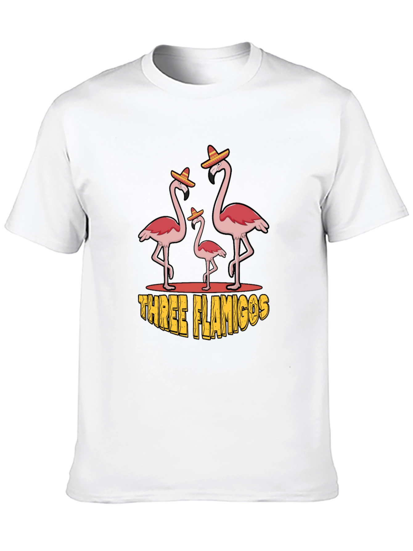 Three Flamingos Black Graphic Tee