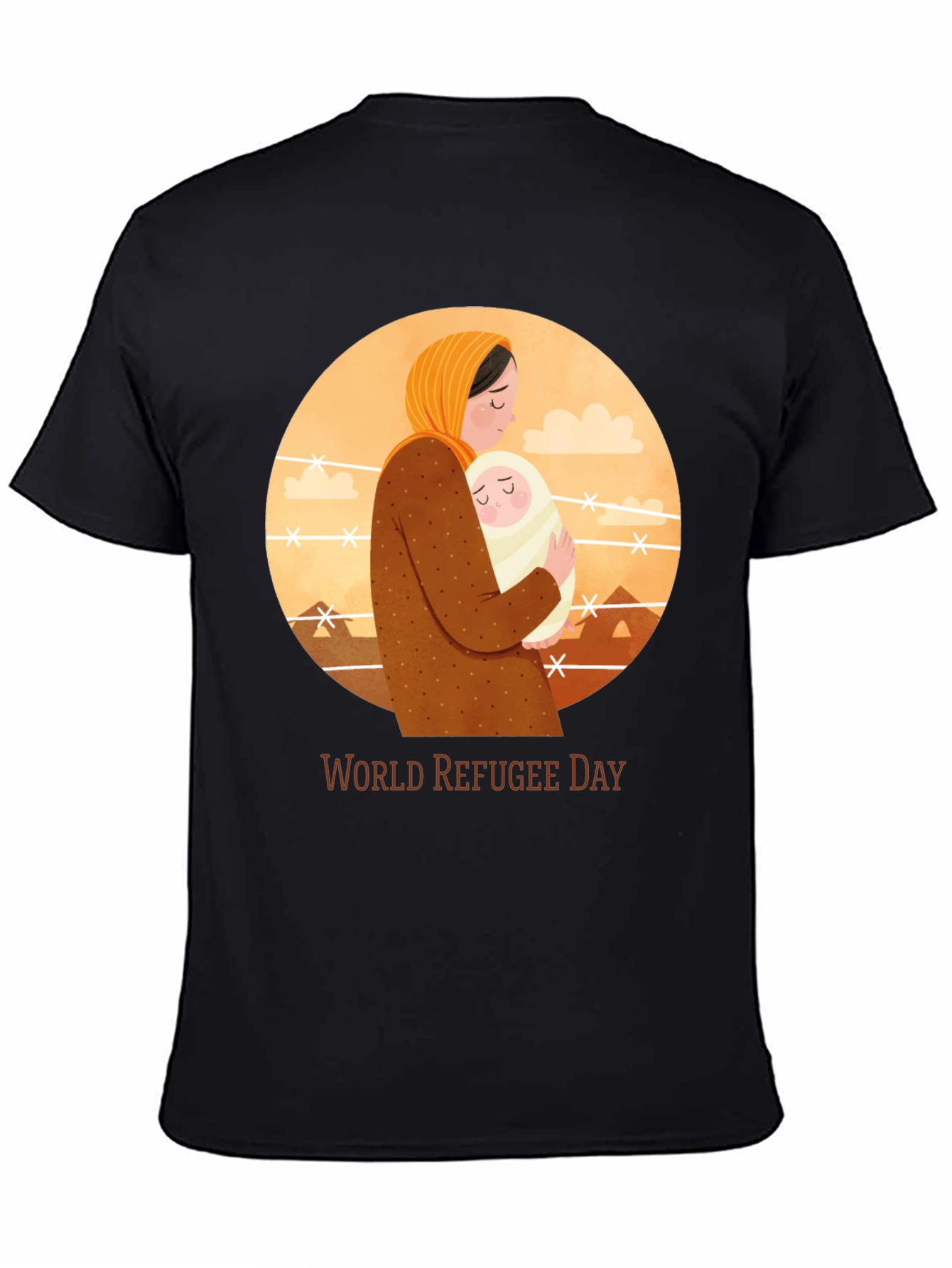 World Refugee Day T-Shirt: Mother and Child Graphic