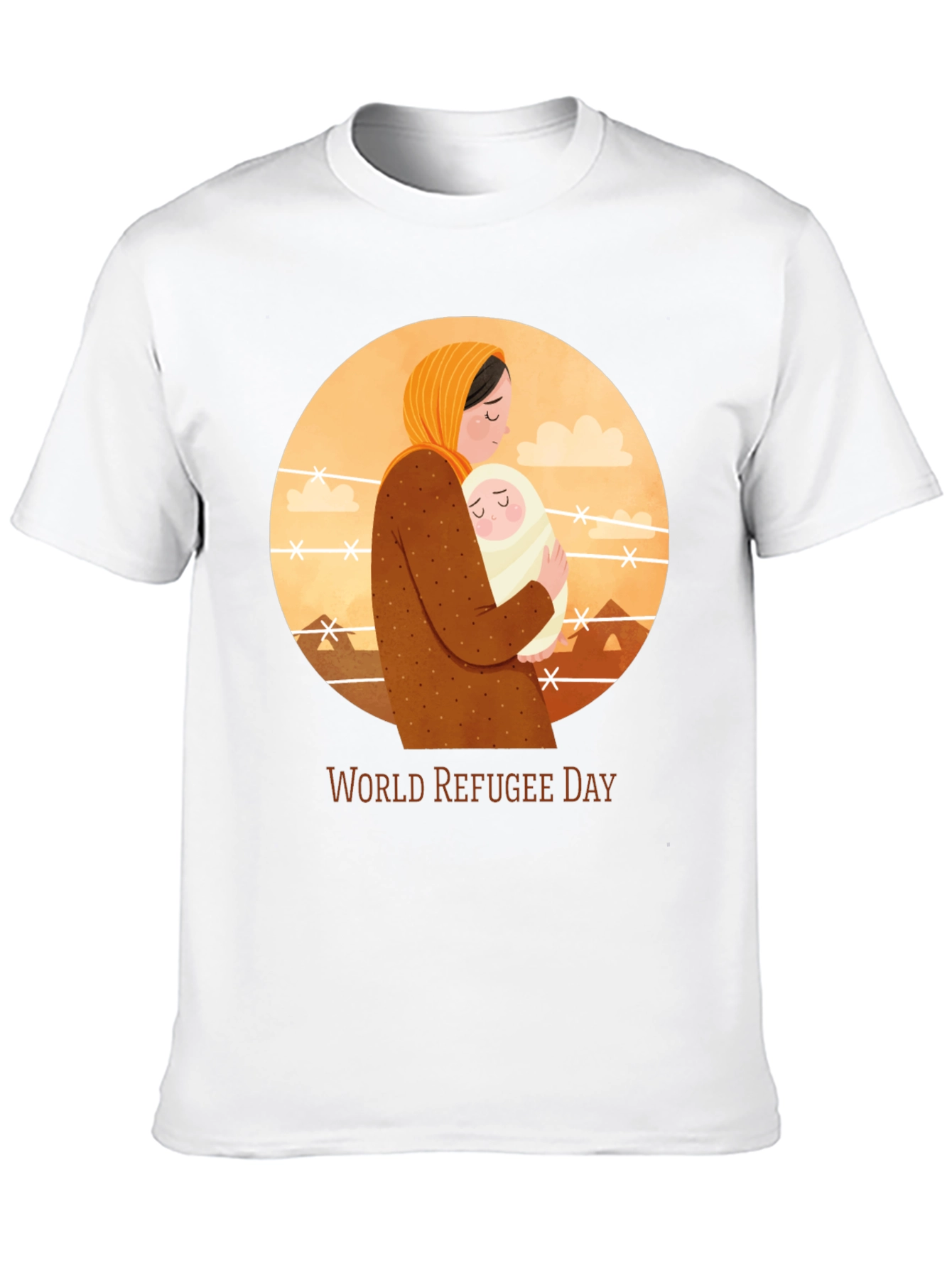 World Refugee Day T-Shirt: Mother and Child Graphic
