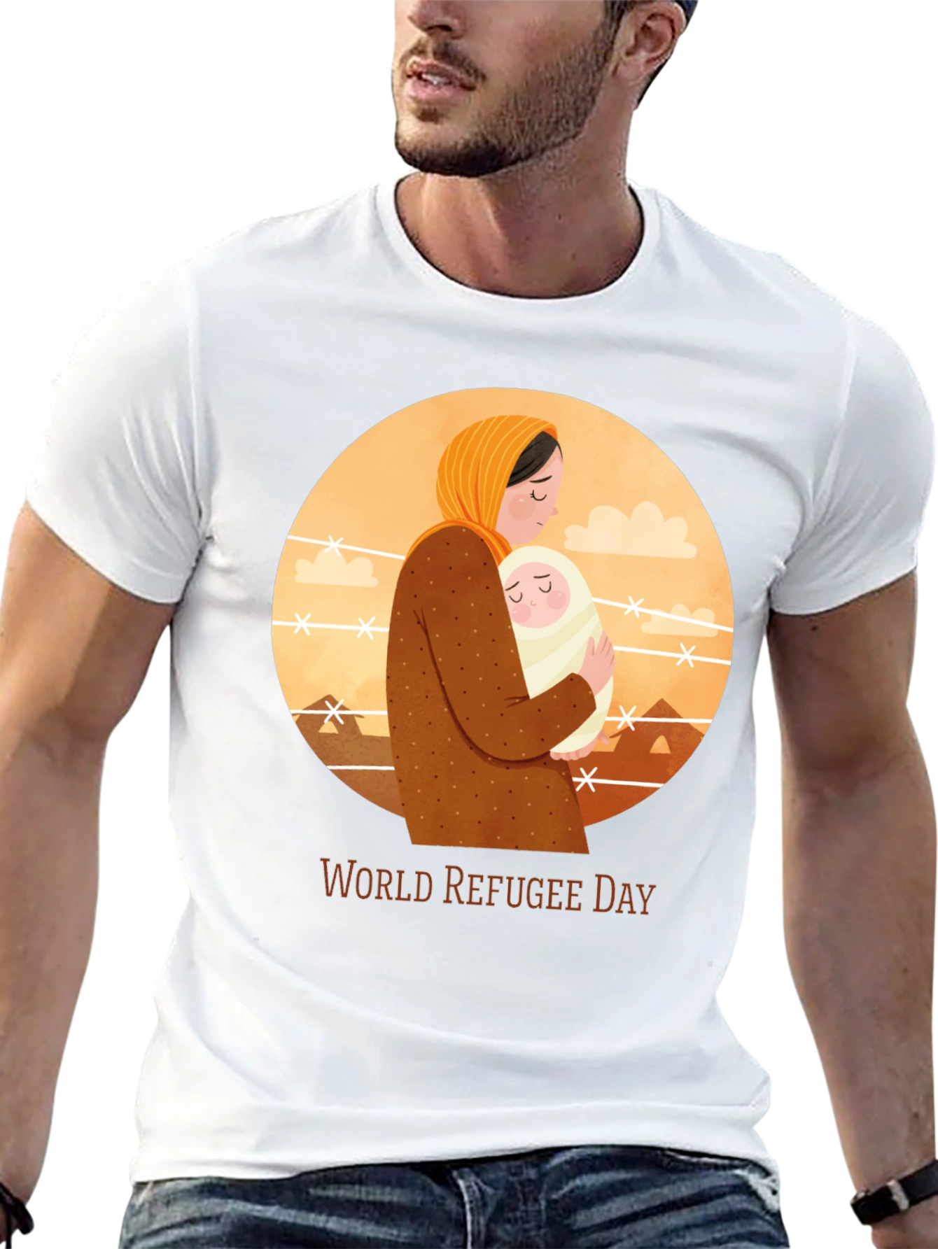 World Refugee Day T-Shirt: Mother and Child Graphic