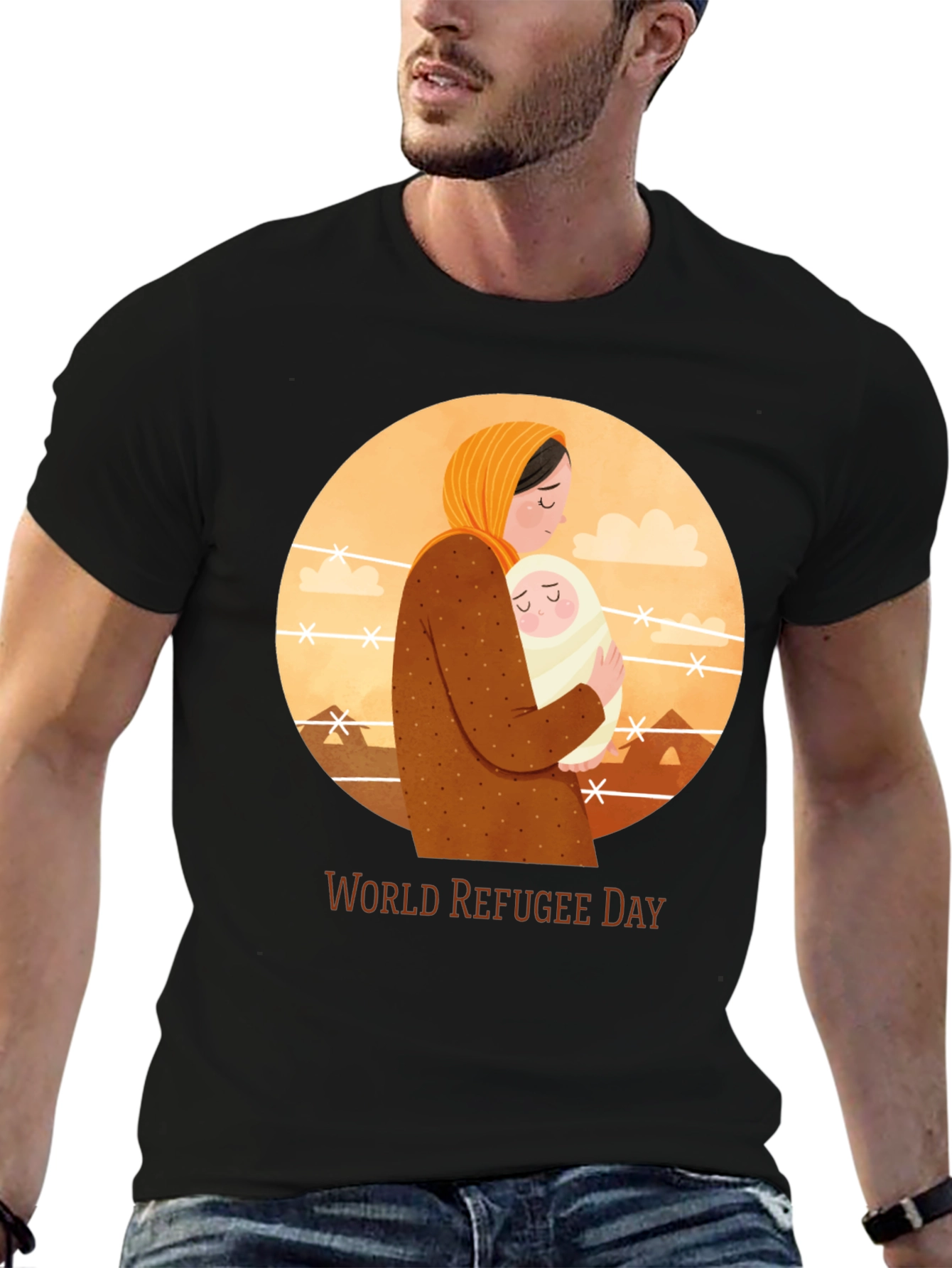 World Refugee Day T-Shirt: Mother and Child Graphic