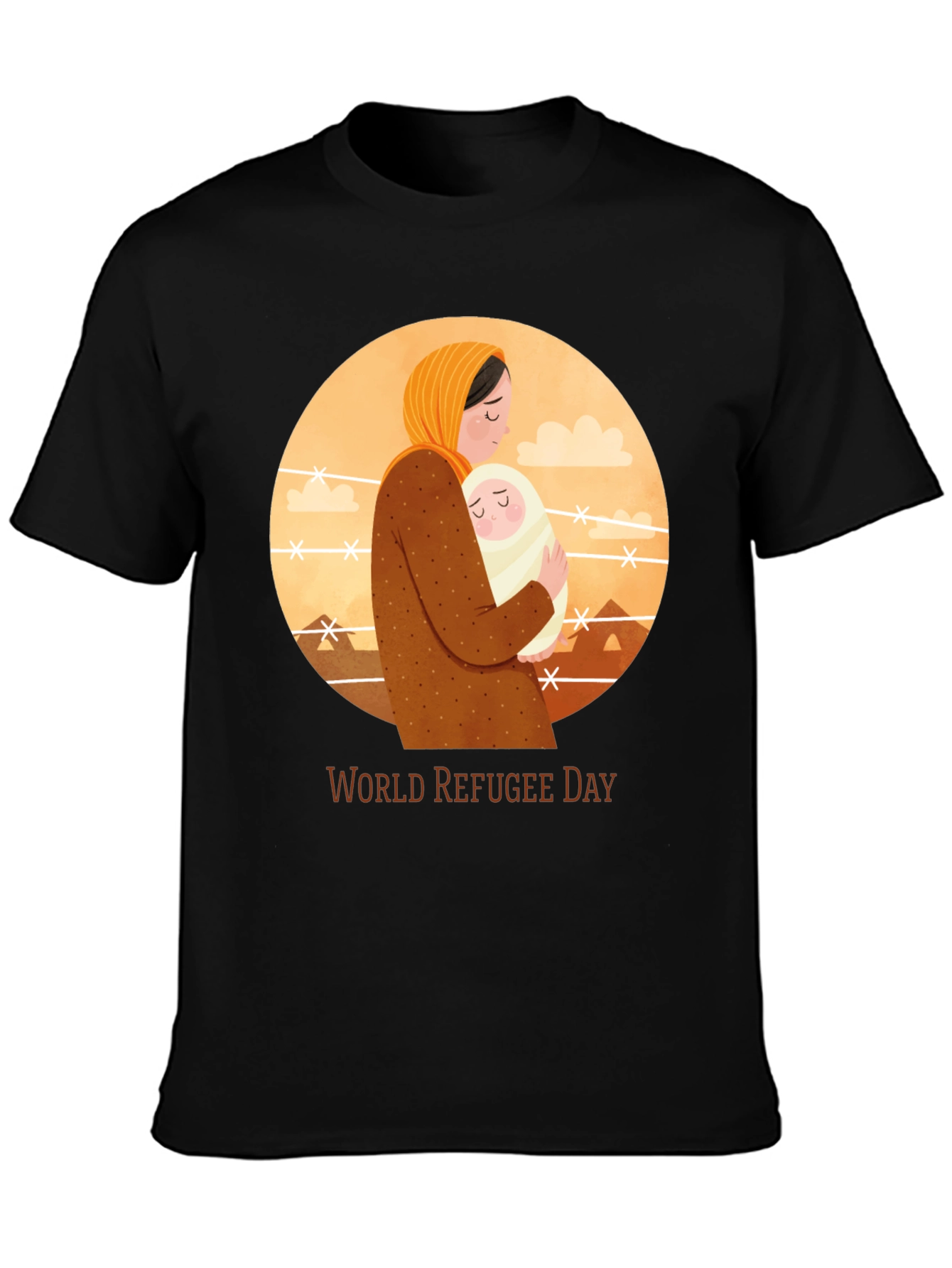 World Refugee Day T-Shirt: Mother and Child Graphic
