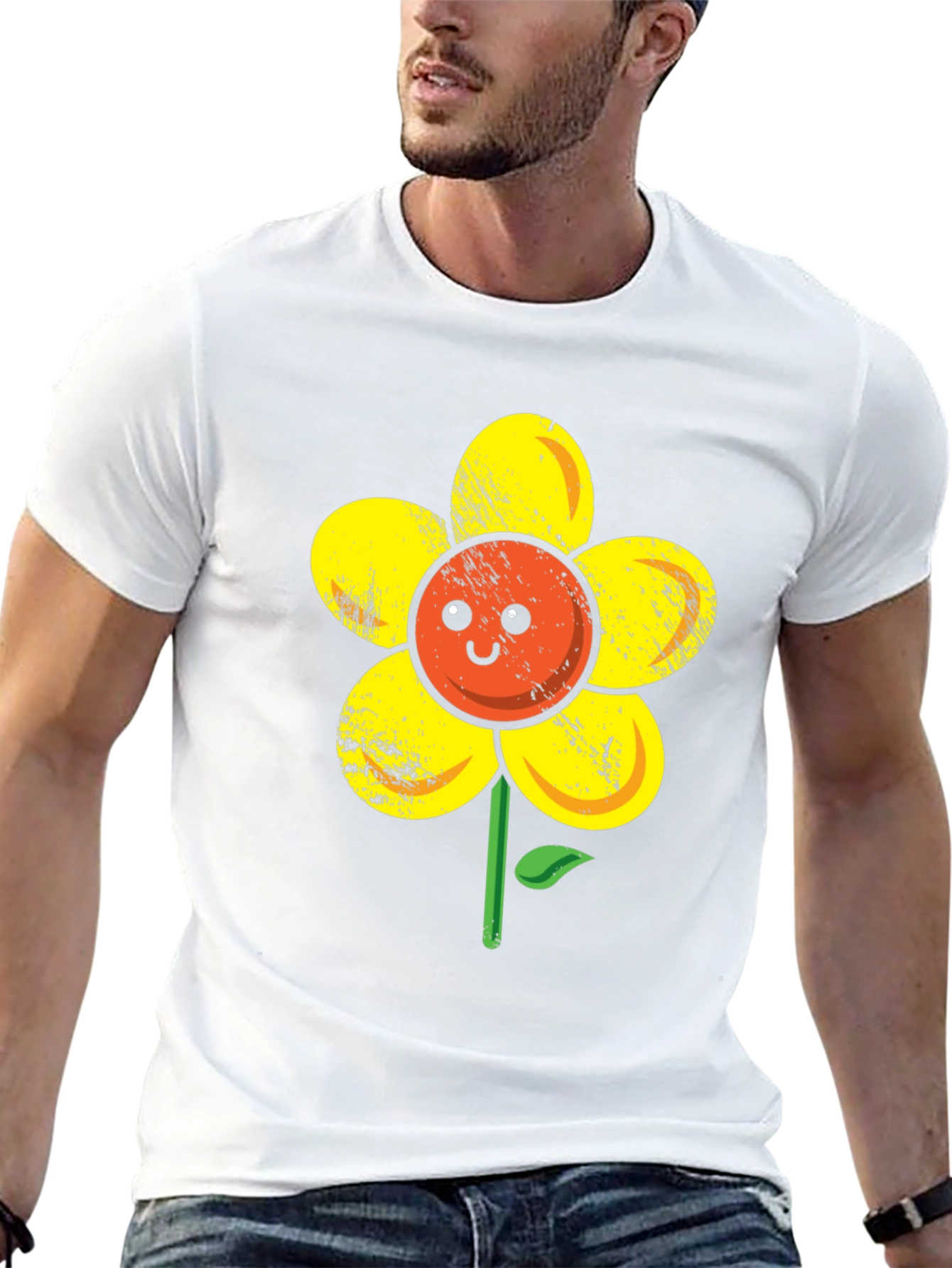 Happy Flower Graphic T-Shirt