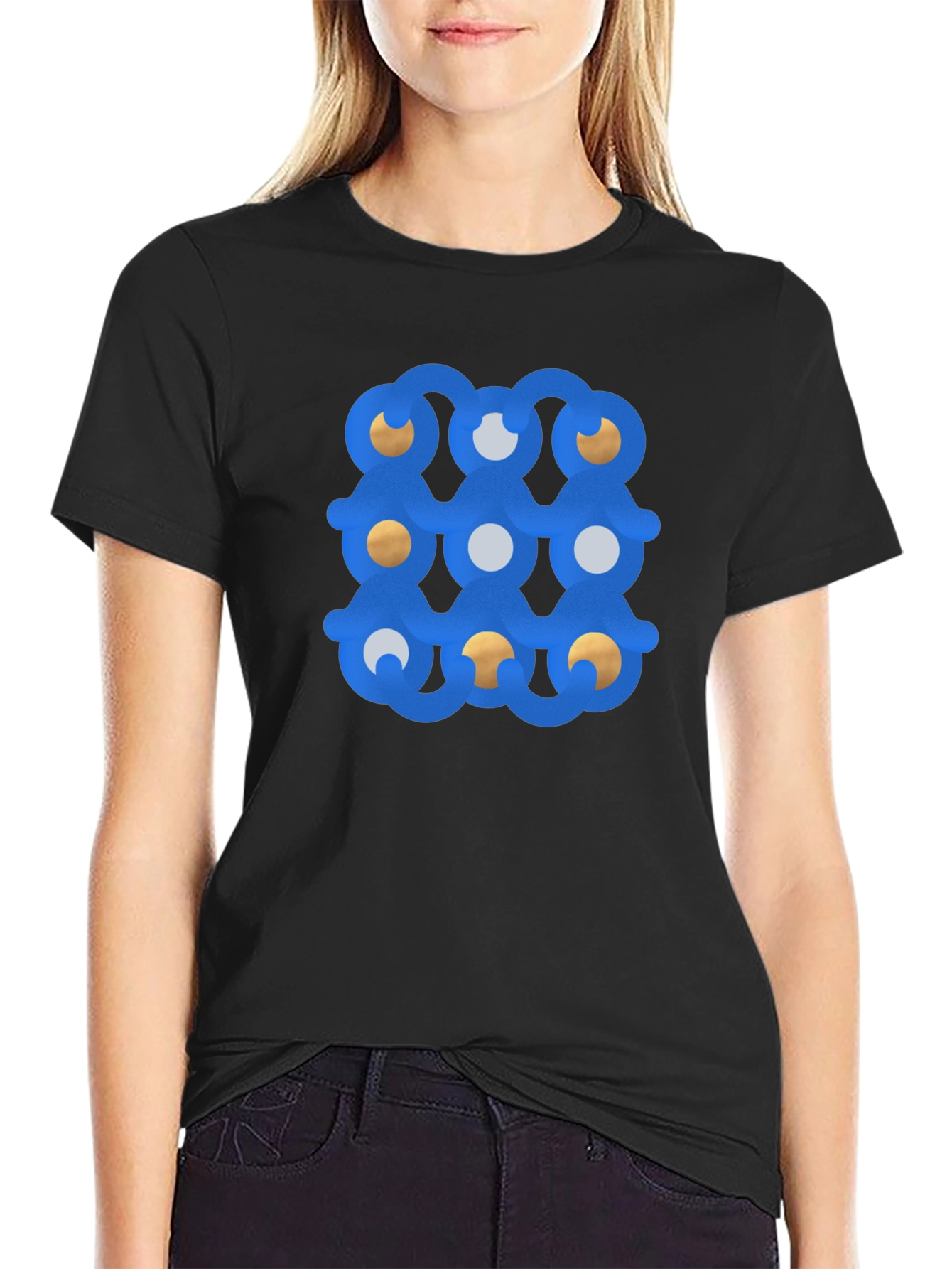 Abstract Graphic Print Black T-Shirt