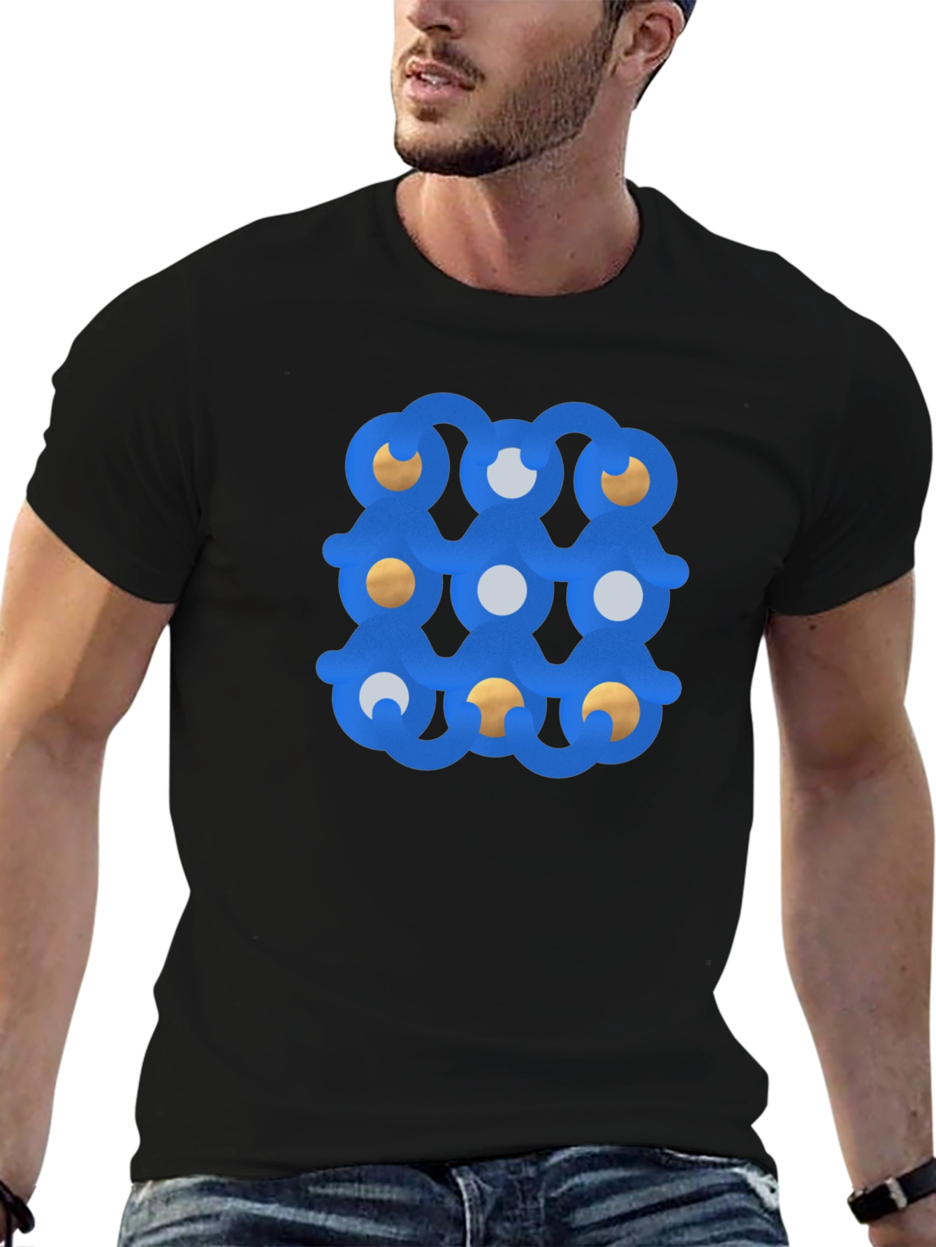 Abstract Graphic Print Black T-Shirt