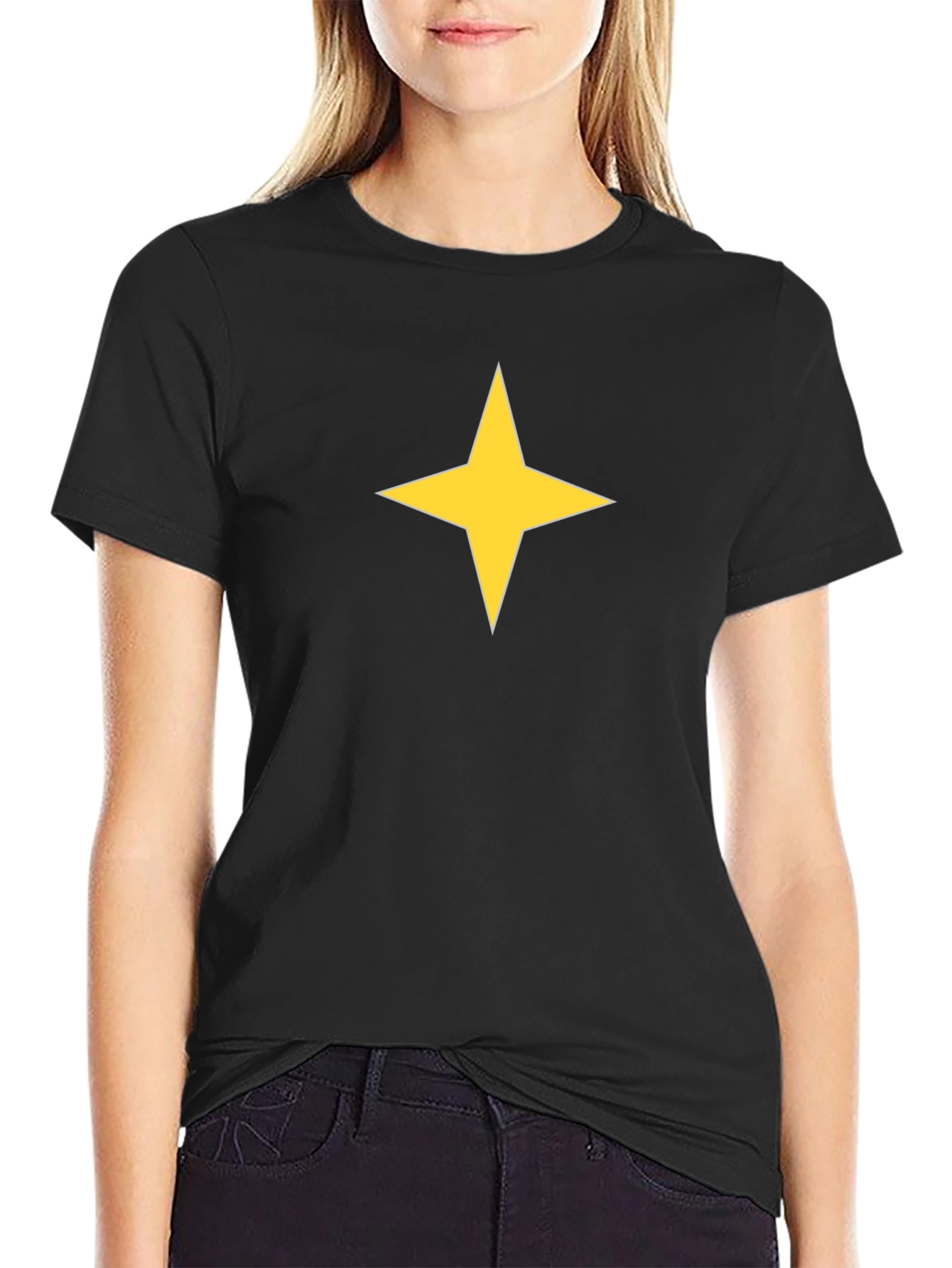 Black Tee with Yellow Star