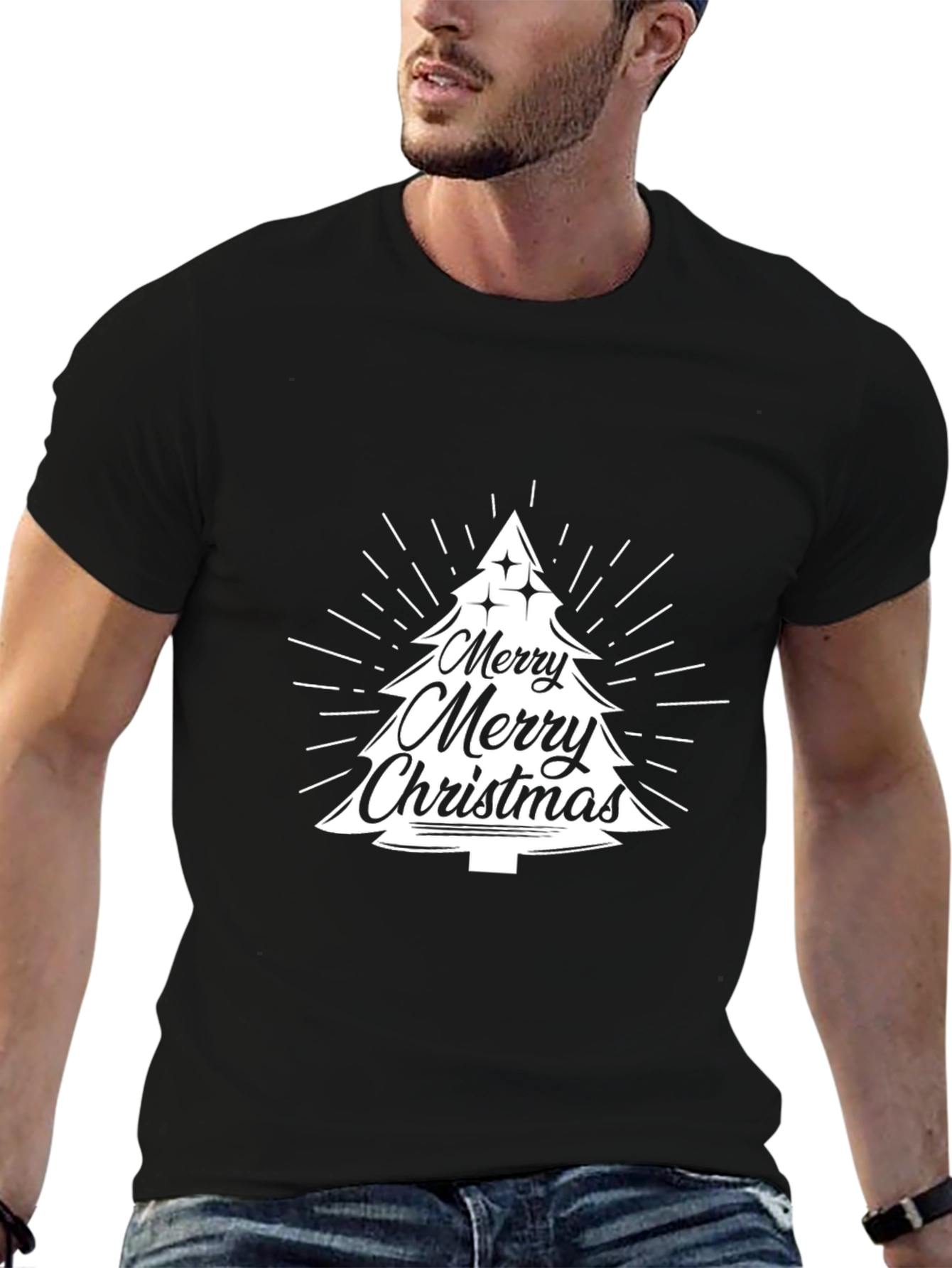 Merry Christmas Tree T-Shirt Festive Holiday Tee