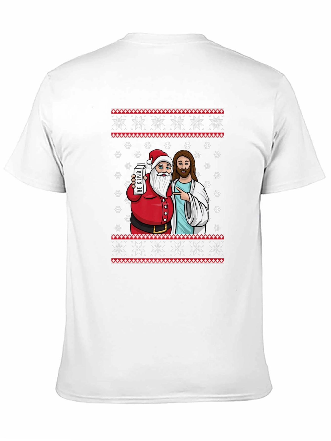 Funny Santa & Jesus Christmas Graphic T-Shirt