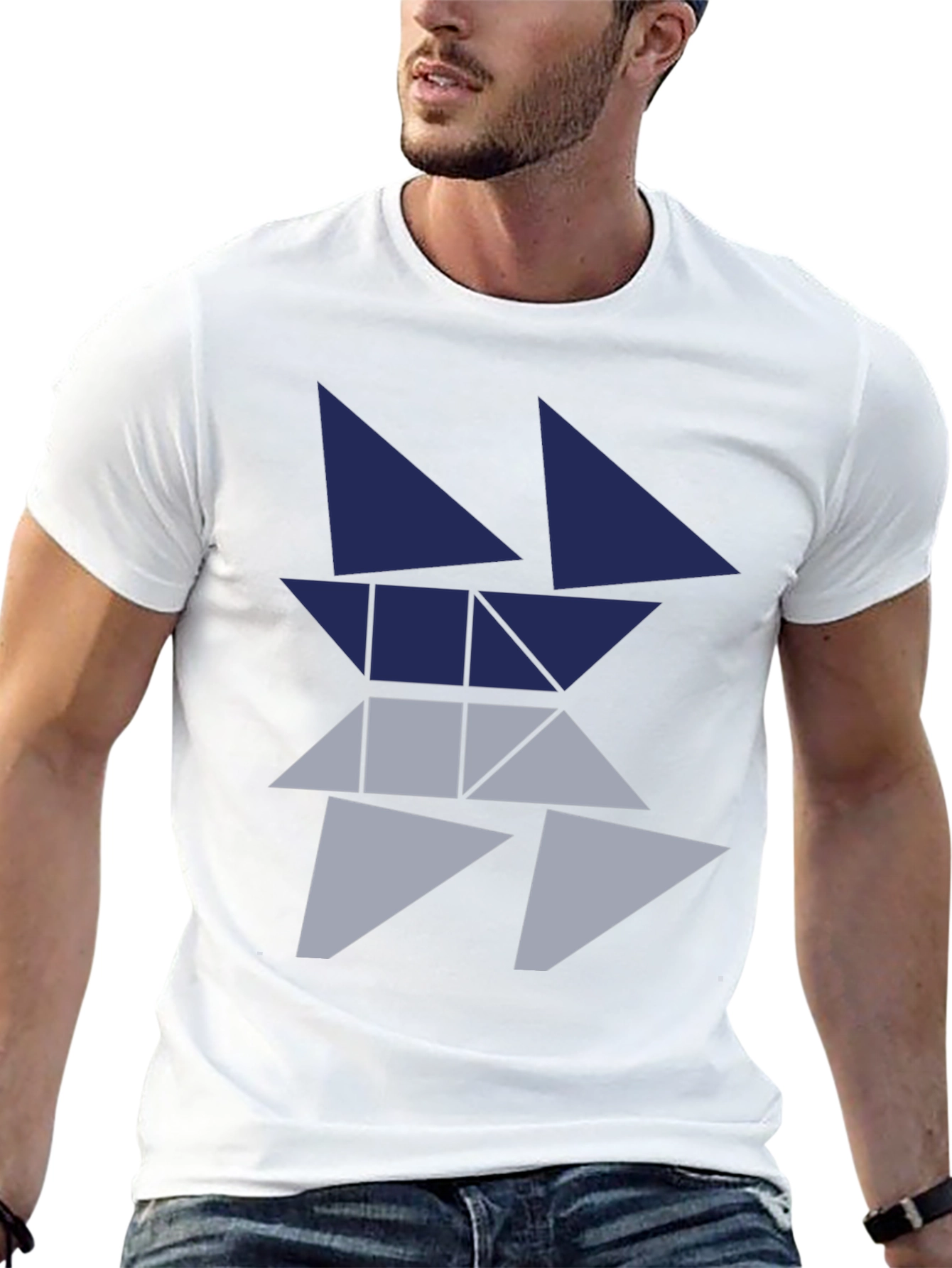 Geometric Triangle Graphic Tee - Modern Style