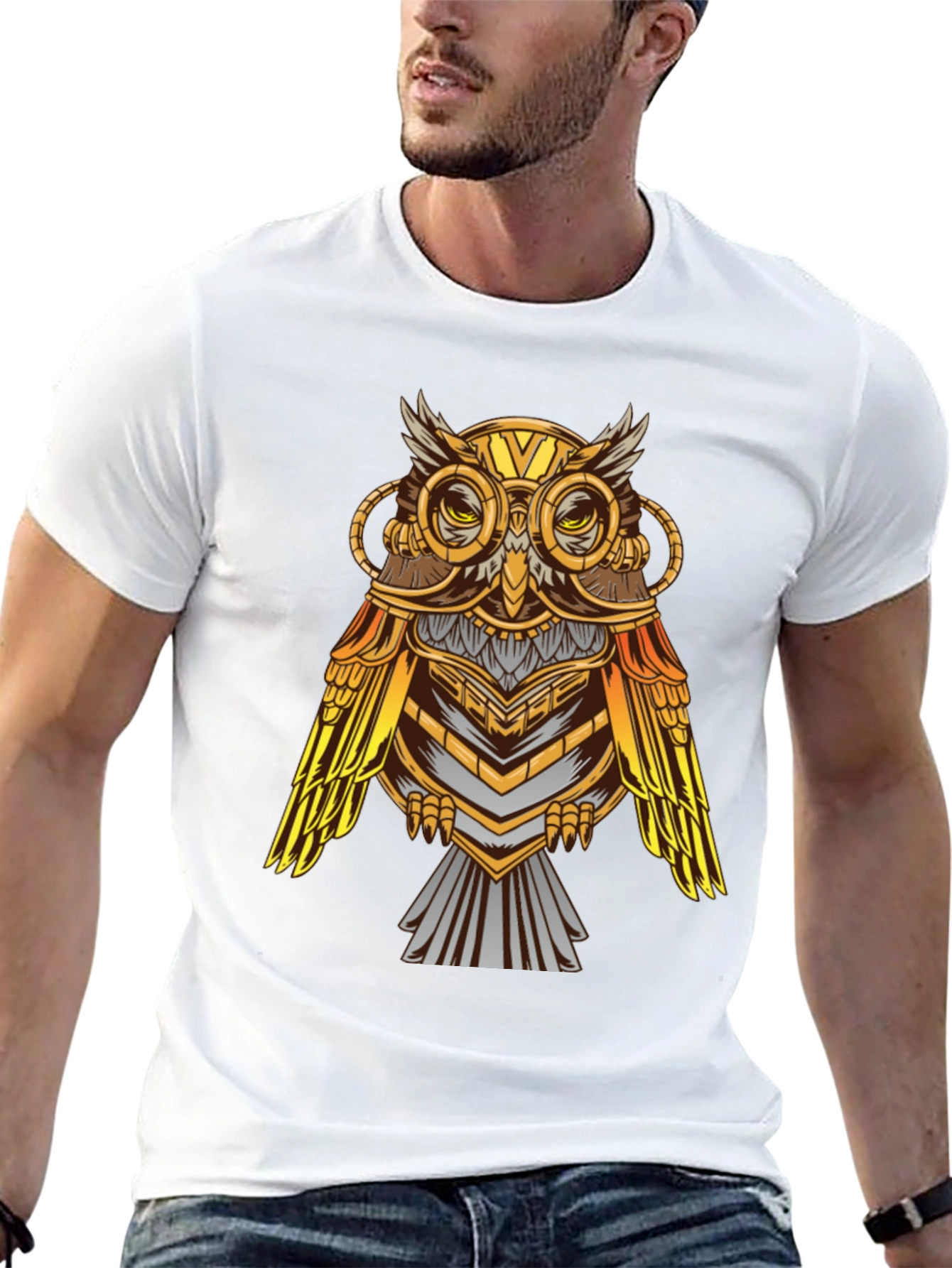 Steampunk Owl Graphic T-Shirt - Unique Design