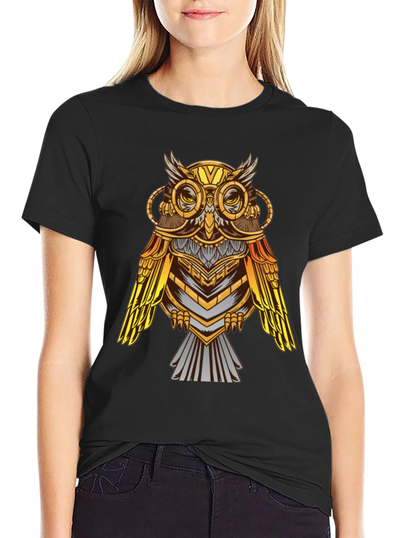 Steampunk Owl Graphic T-Shirt - Unique Design