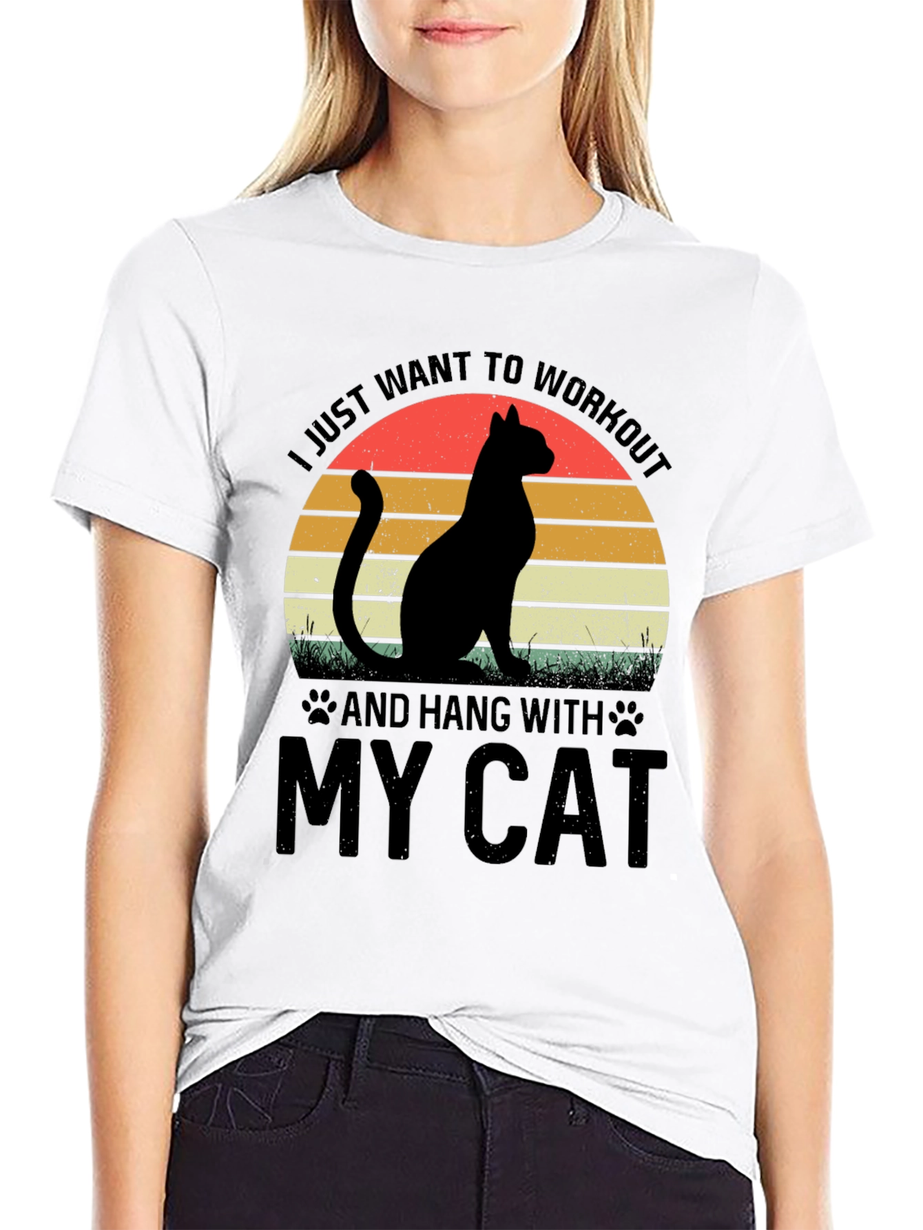 Workout and Hang With My Cat T-Shirt