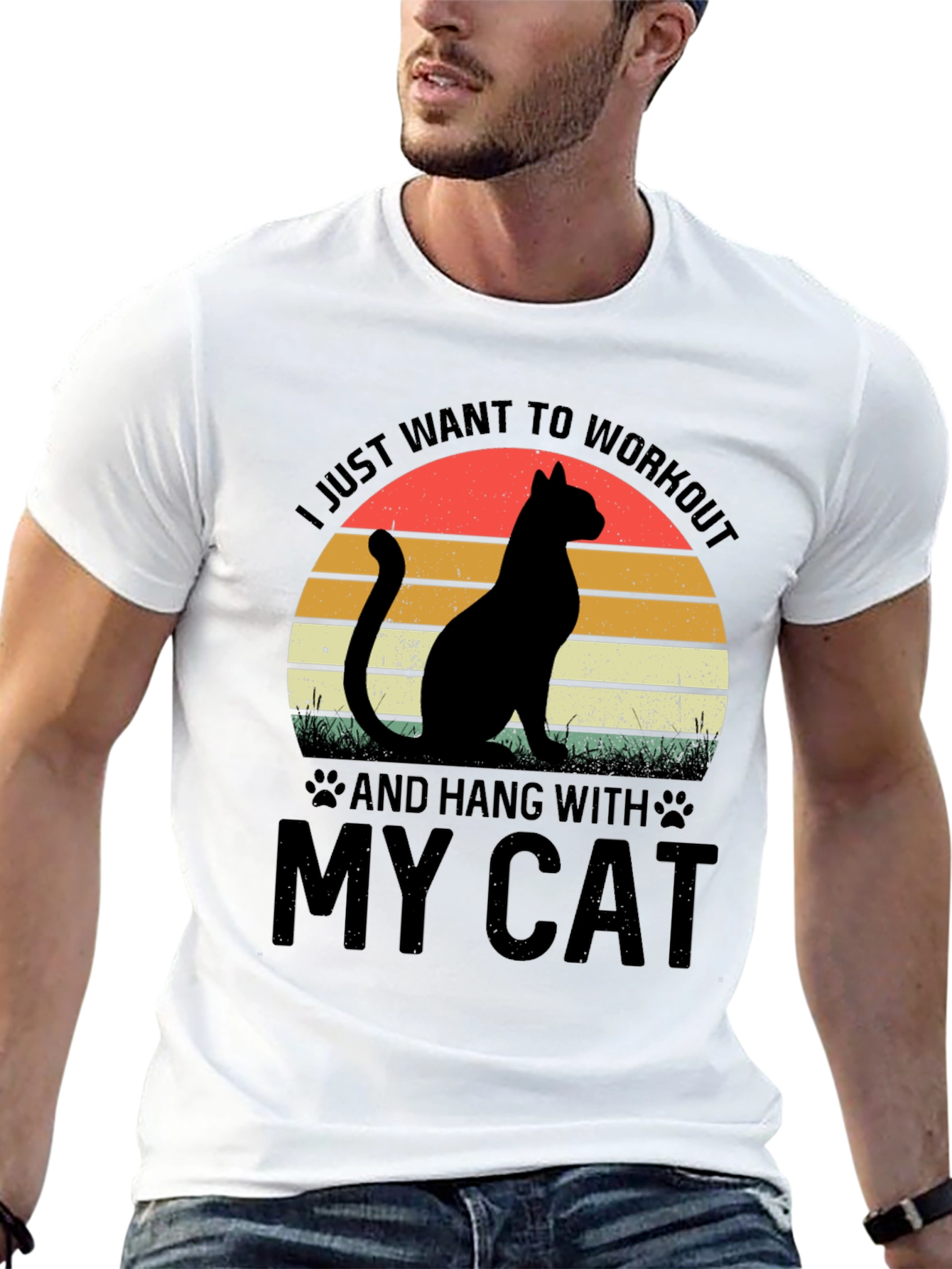 Workout and Hang With My Cat T-Shirt