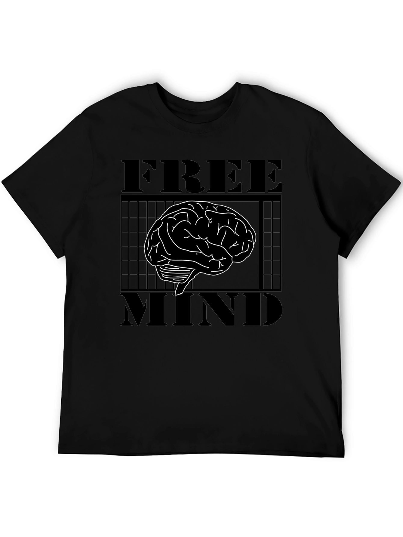 Free Mind Brain Graphic T-Shirt - Mens