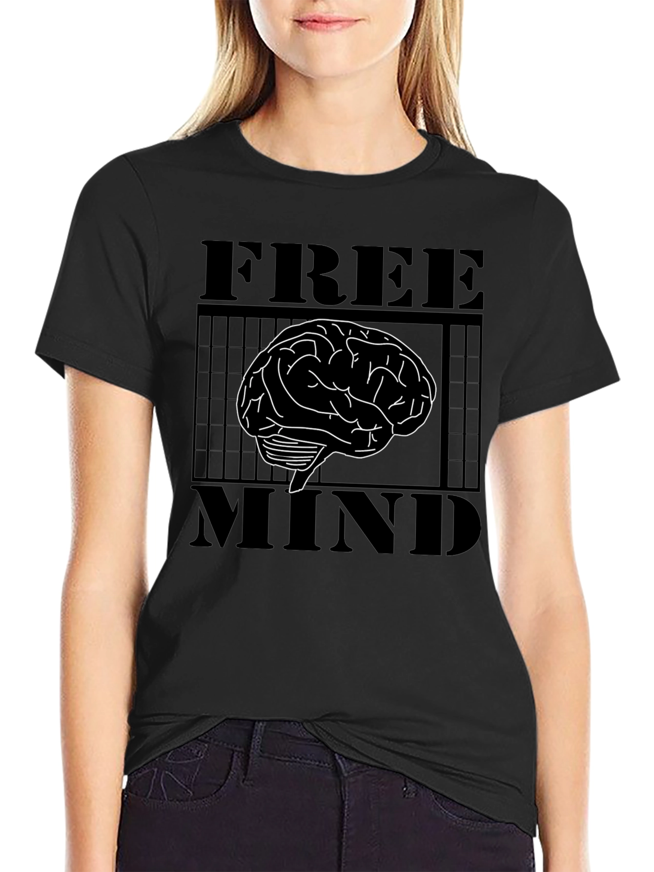 Free Mind Brain Graphic T-Shirt - Mens