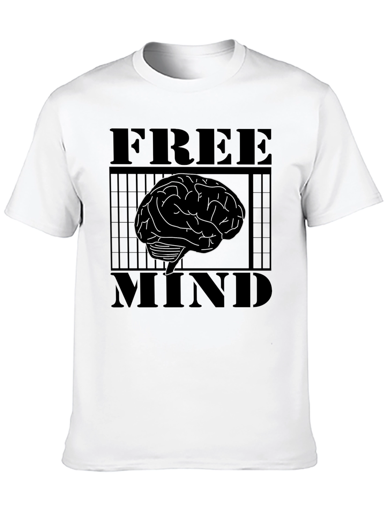 Free Mind Brain Graphic T-Shirt - Mens