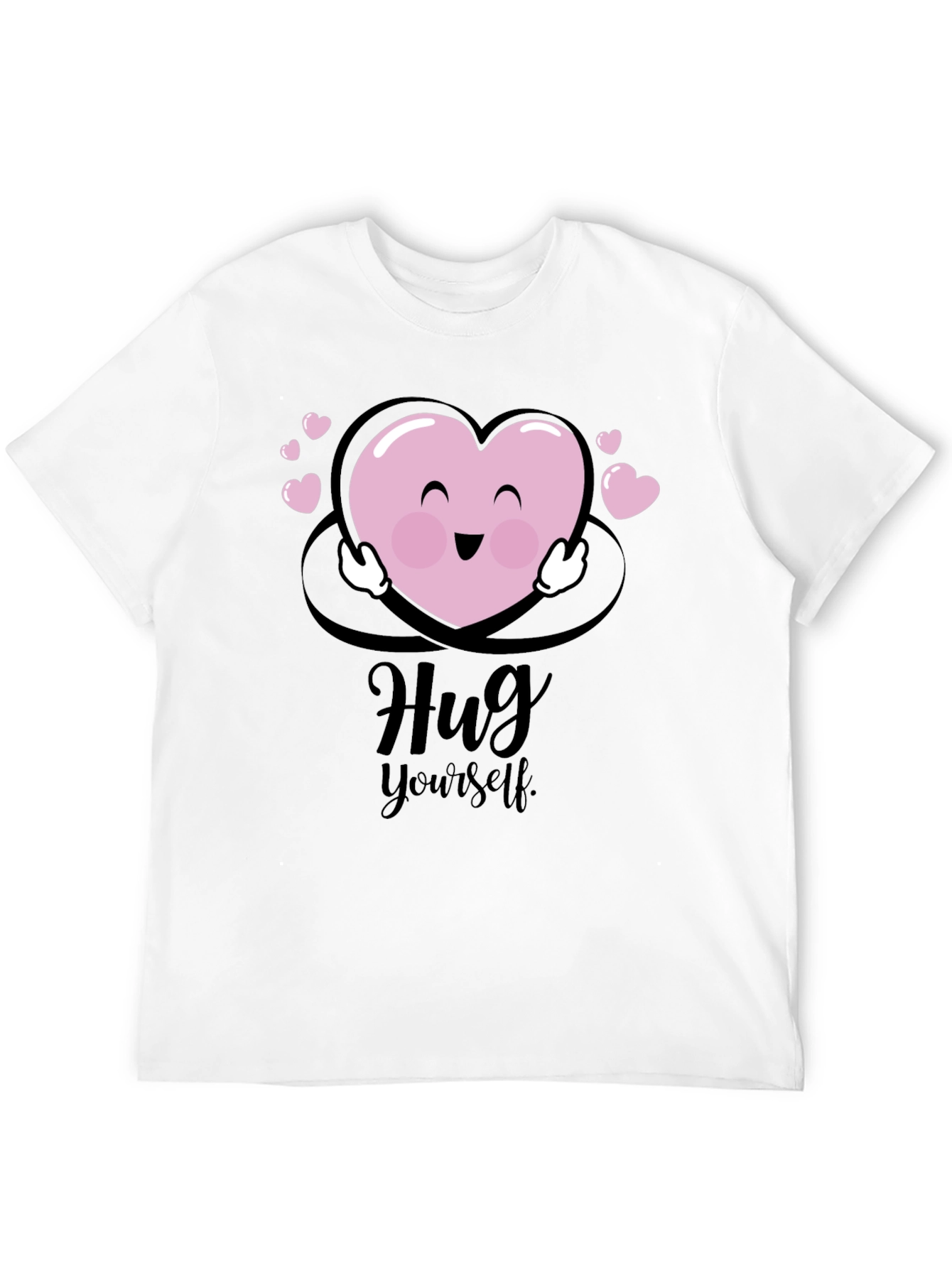 Hug Yourself Heart Graphic Black T-Shirt