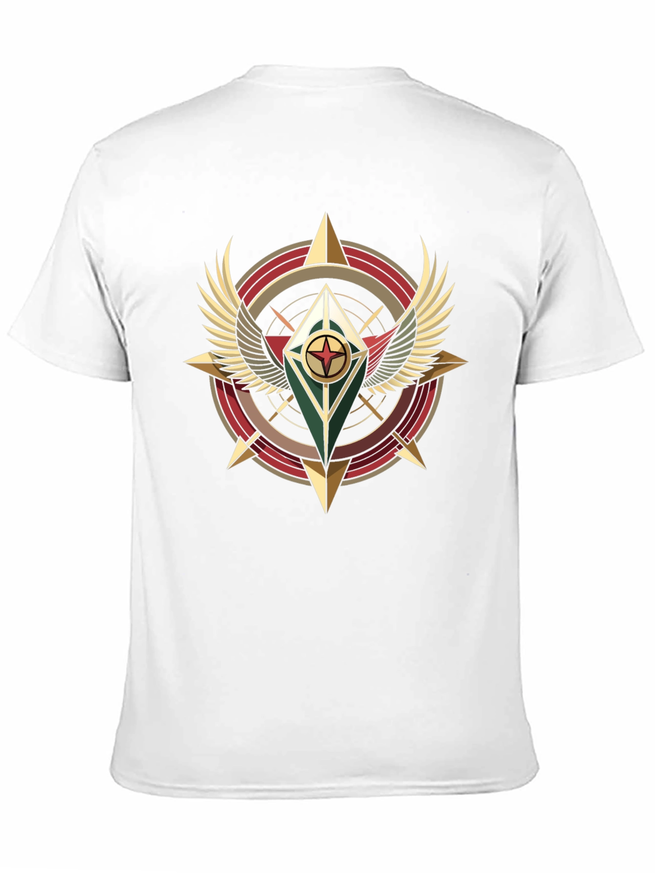 Winged Compass Graphic Tee - Black Cotton Shirt
