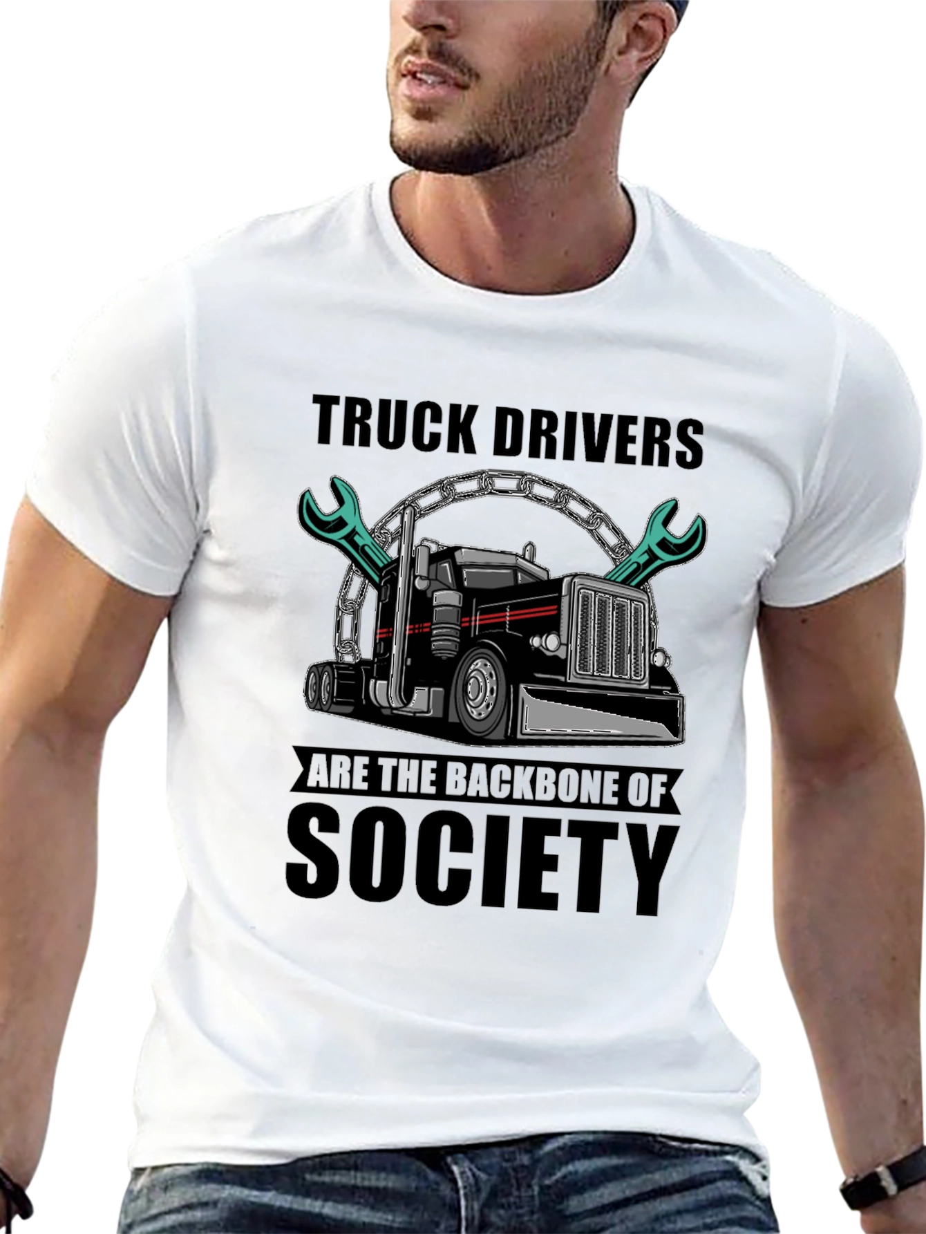 Truck Driver Backbone T-Shirt