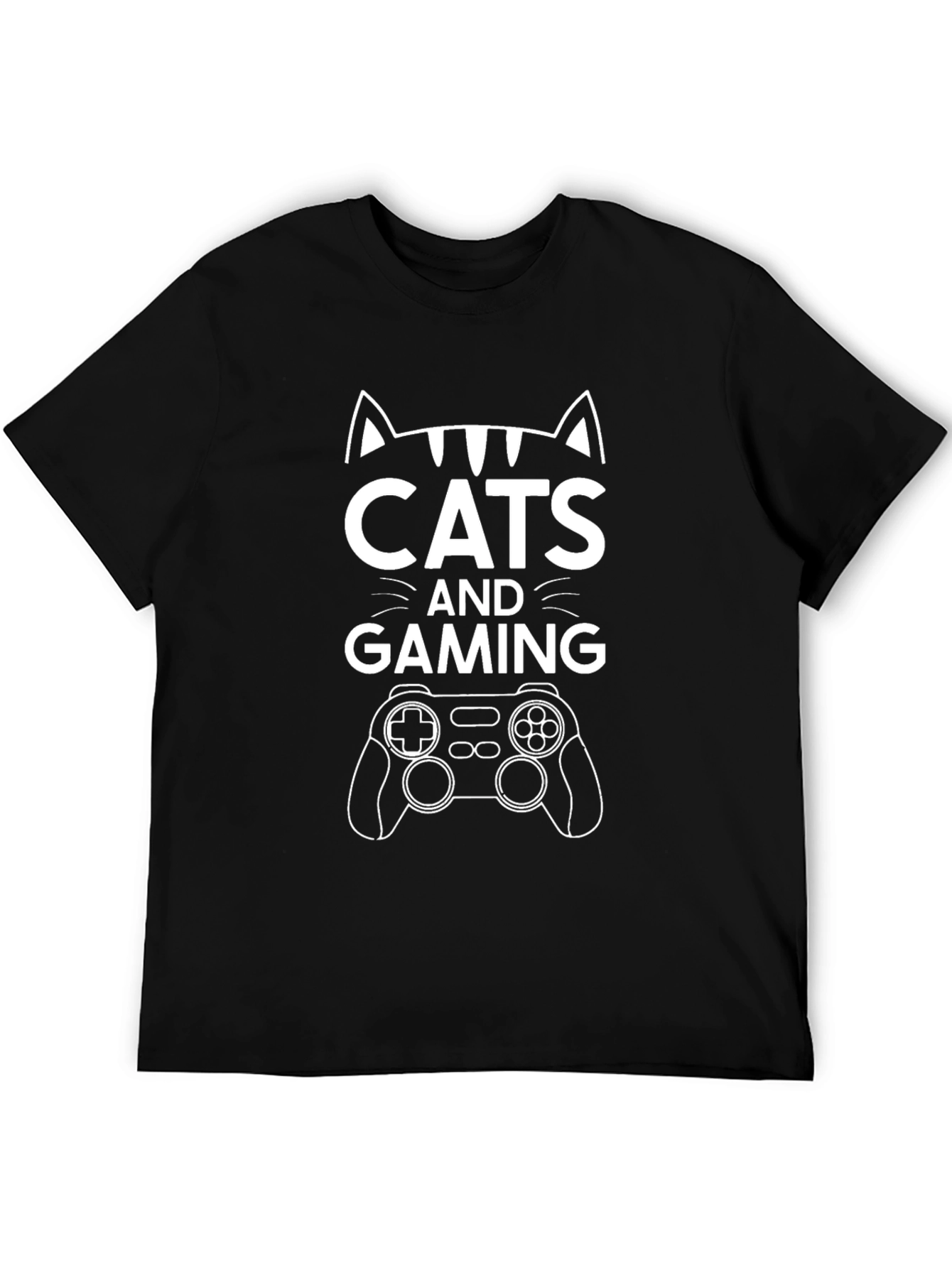 Cats and Gaming Graphic T-Shirt Gamer Cat Lover