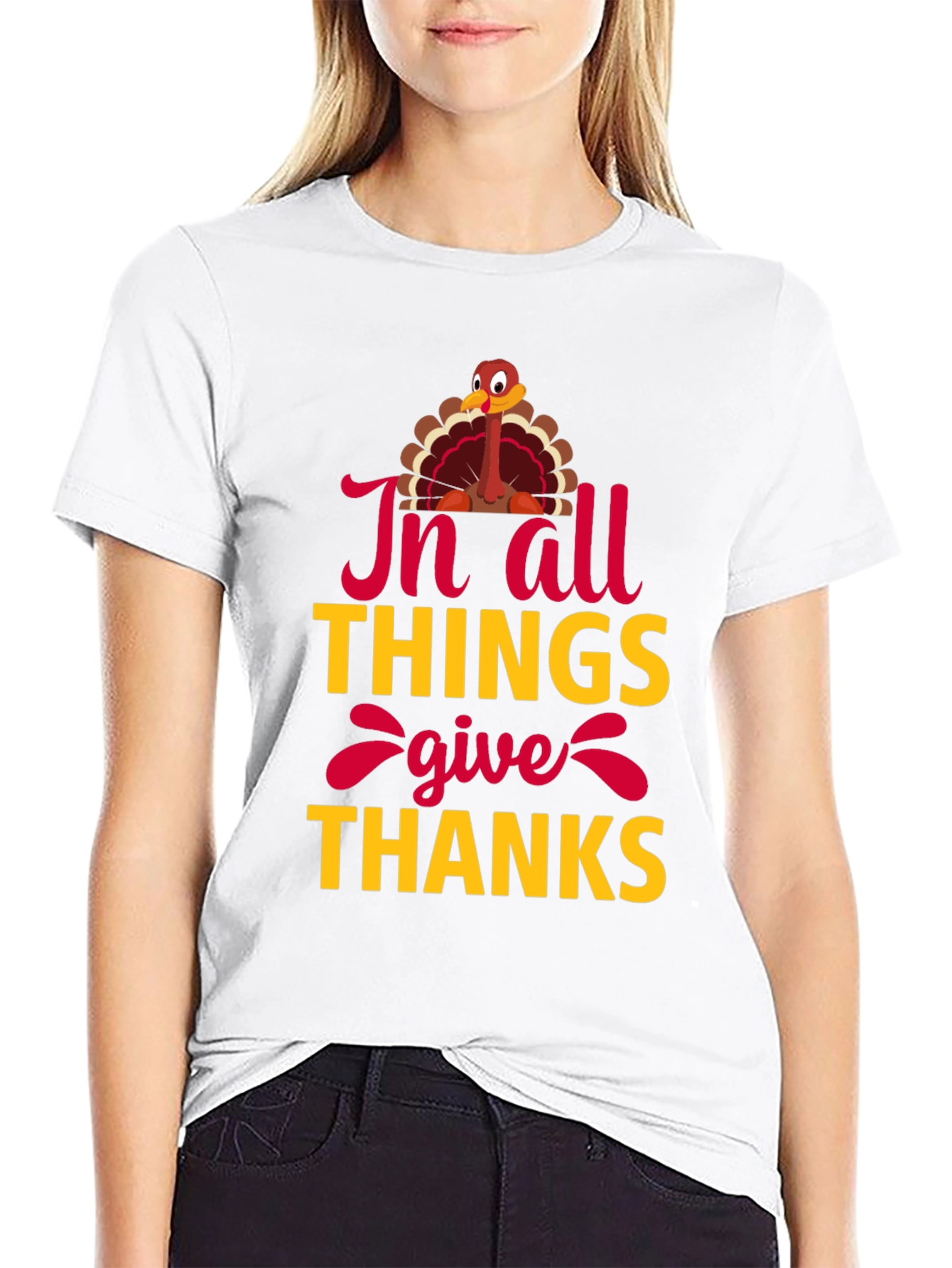 Thanksgiving Turkey T-Shirt - In All Things Give Thanks