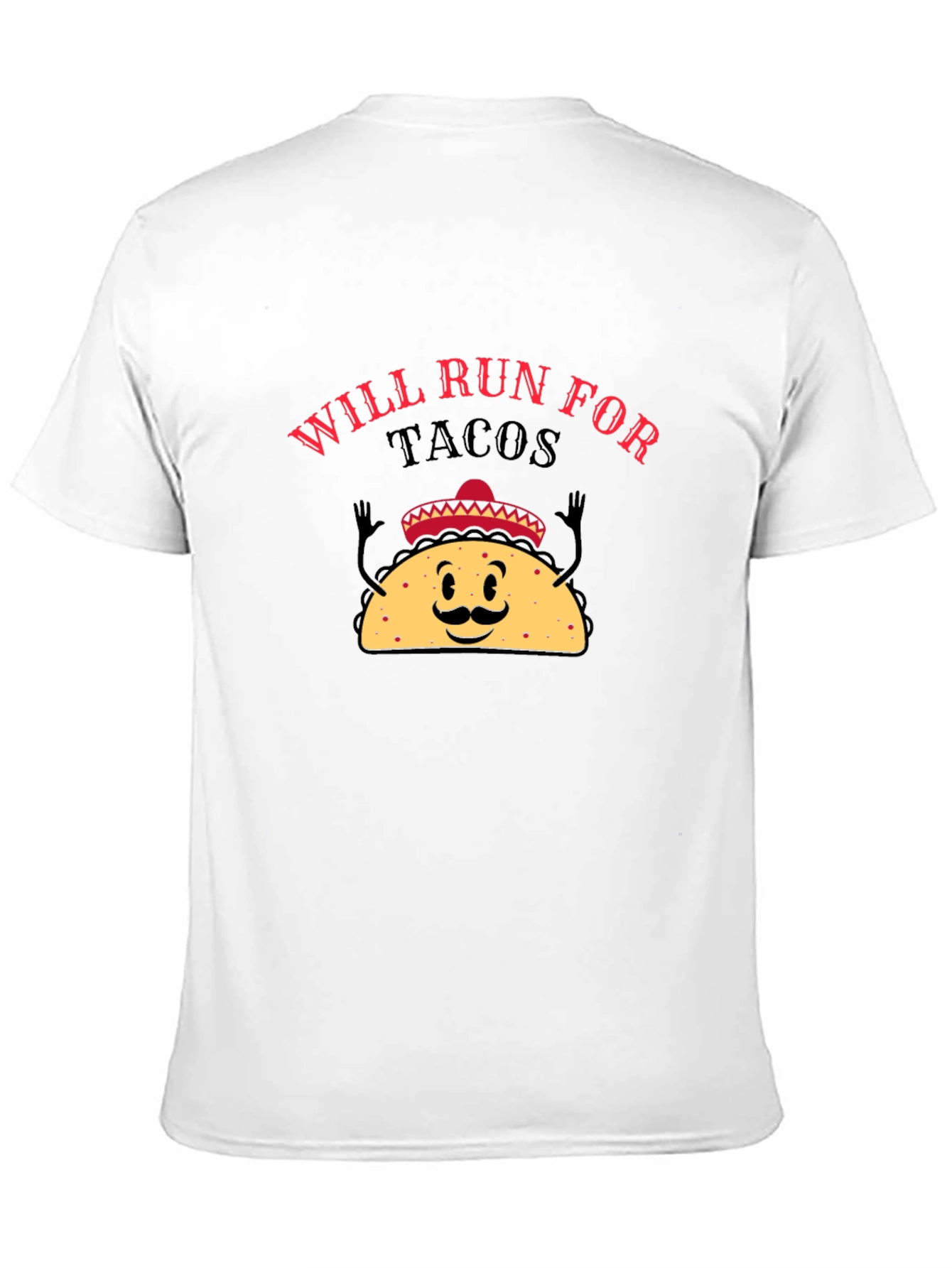 Will Run For Tacos Black Graphic T-Shirt