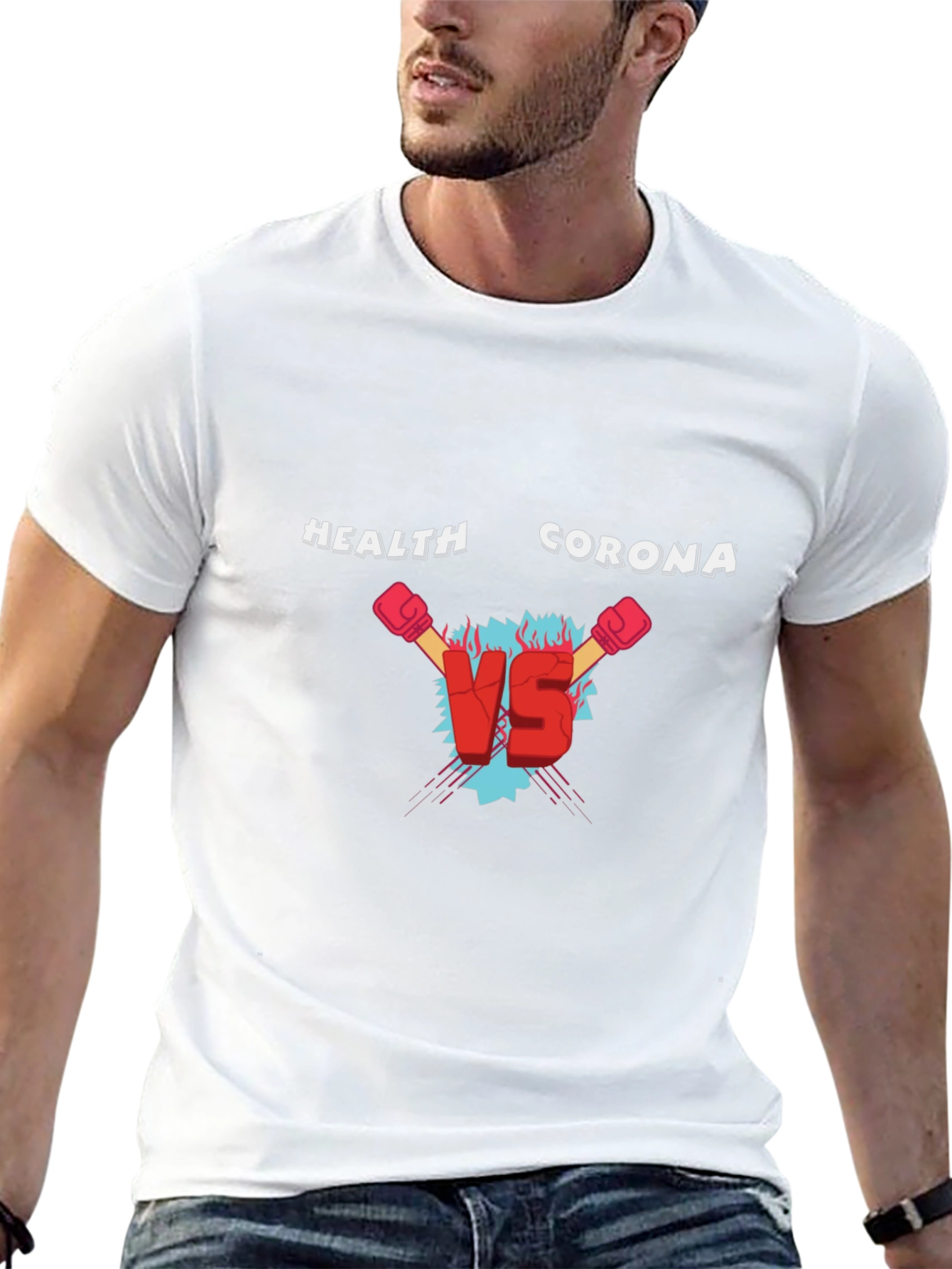 Health Vs Corona Black T-Shirt