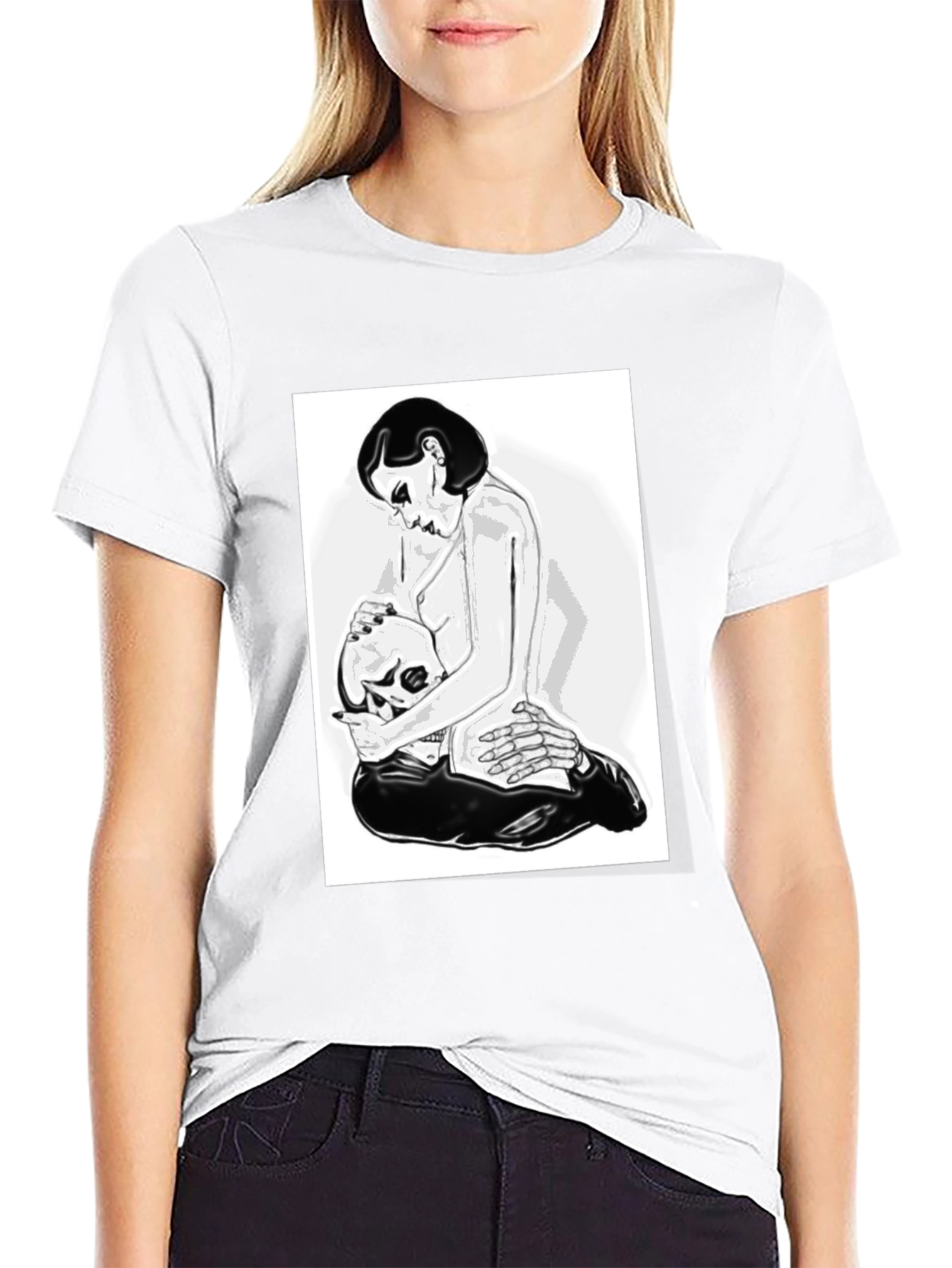 Graphic T-Shirt - Woman and Skull Design