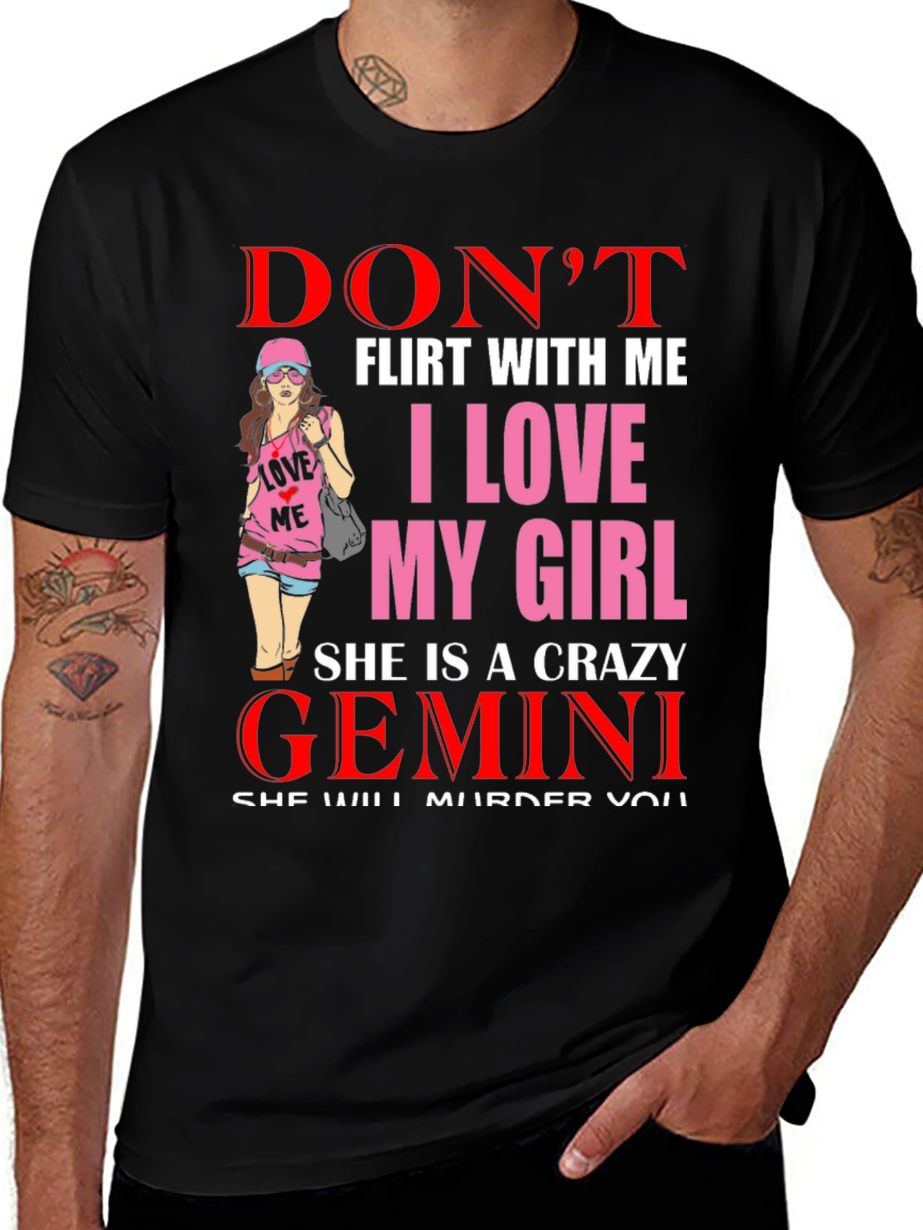 Crazy Gemini Girl Tee - Dont Flirt!