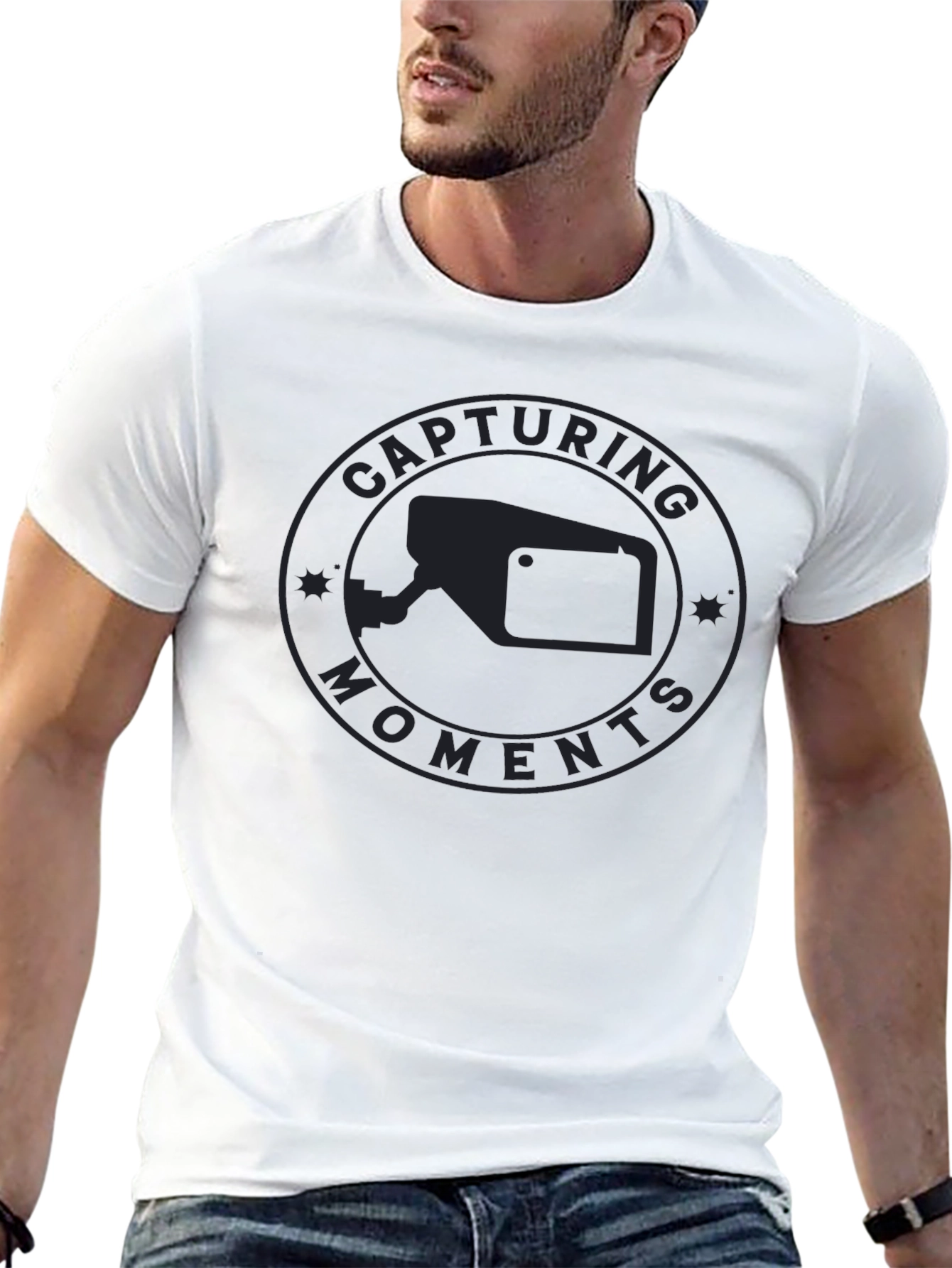 Capturing Moments Black Graphic Tee