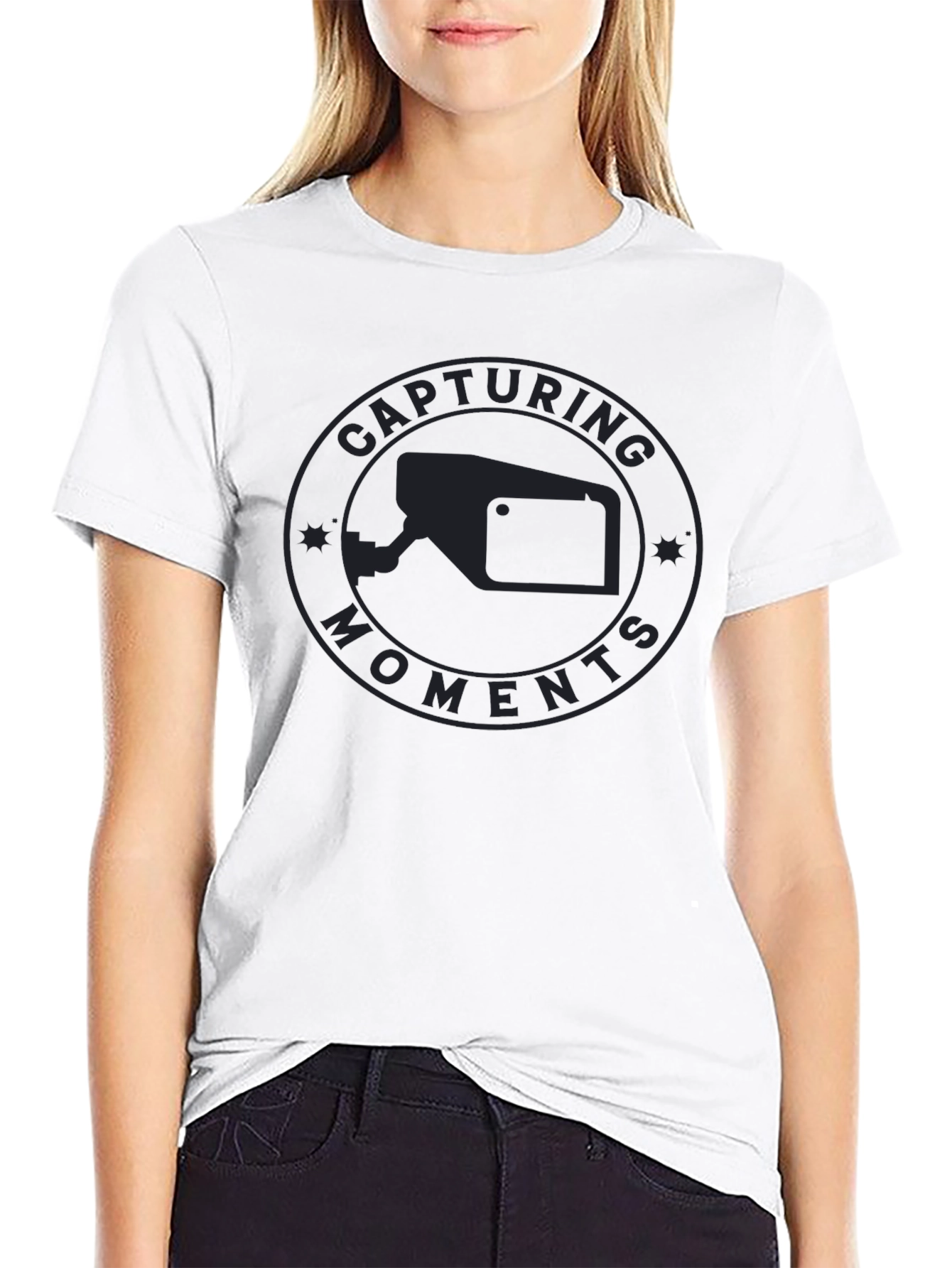 Capturing Moments Black Graphic Tee