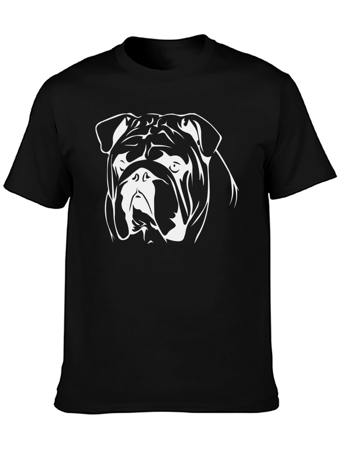 Bulldog Graphic Tee - Black Cotton Short Sleeve