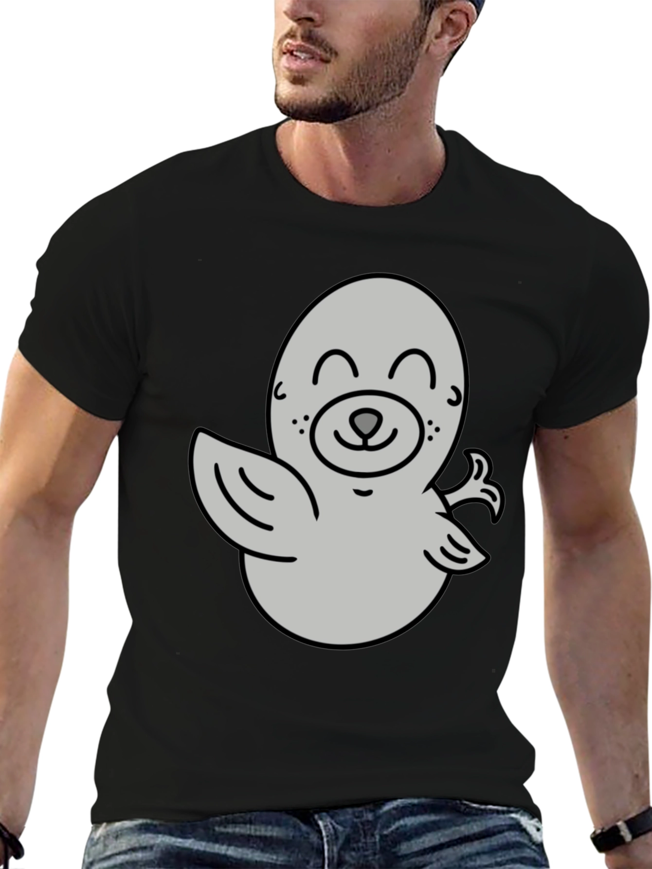 Cute Cartoon Seal Graphic T-Shirt