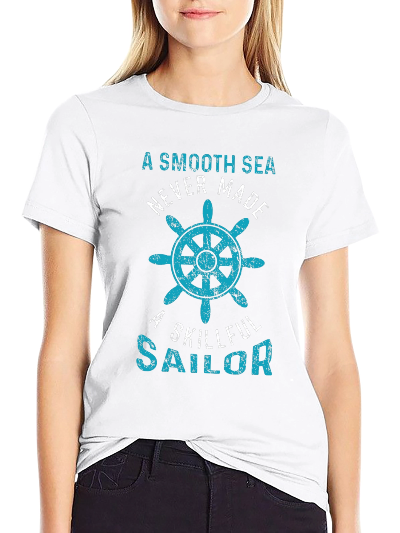 Smooth Sea Sailor Tee - Bold Nautical Graphic