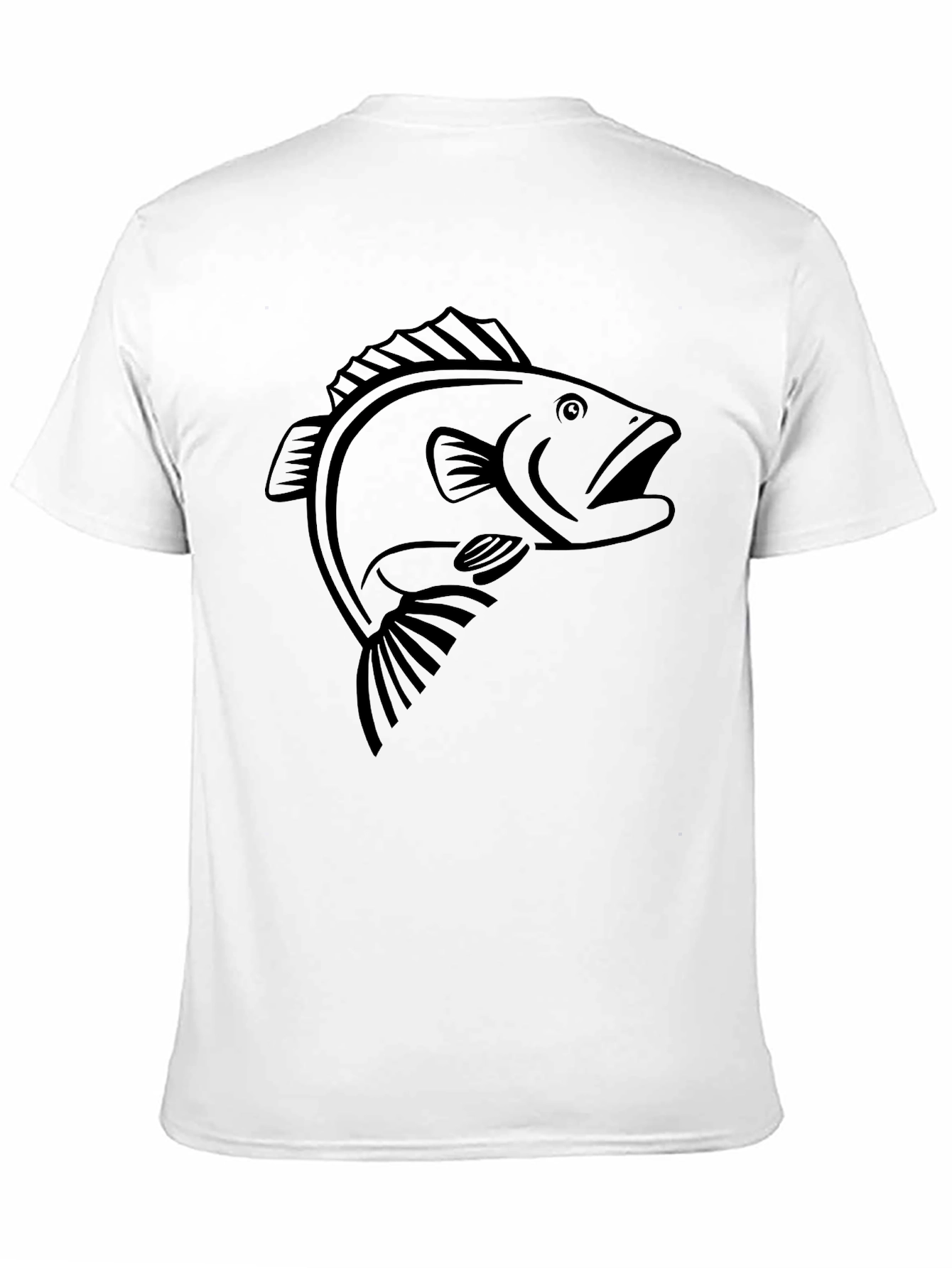 Black Bass Fish Graphic T-Shirt - Mens Casual Tee