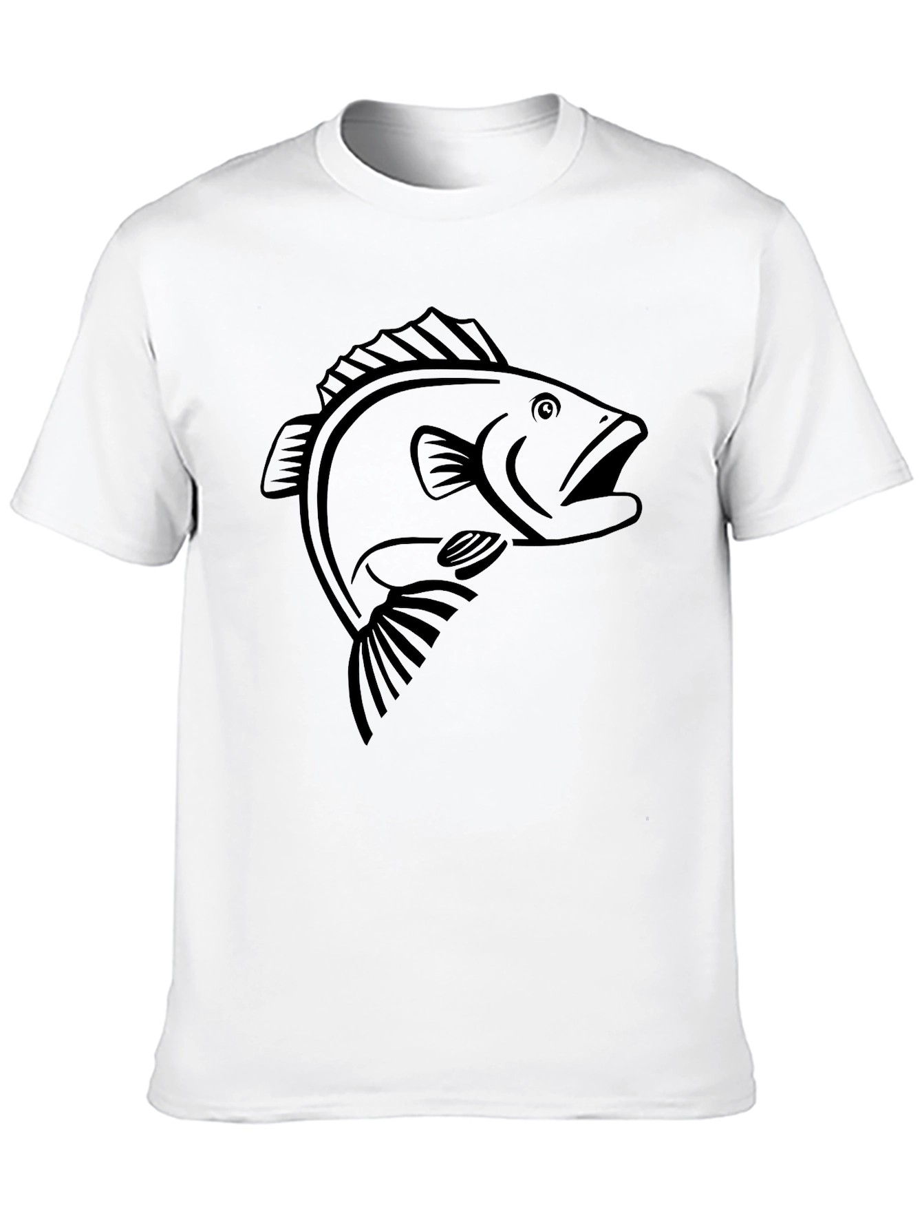 Black Bass Fish Graphic T-Shirt - Mens Casual Tee