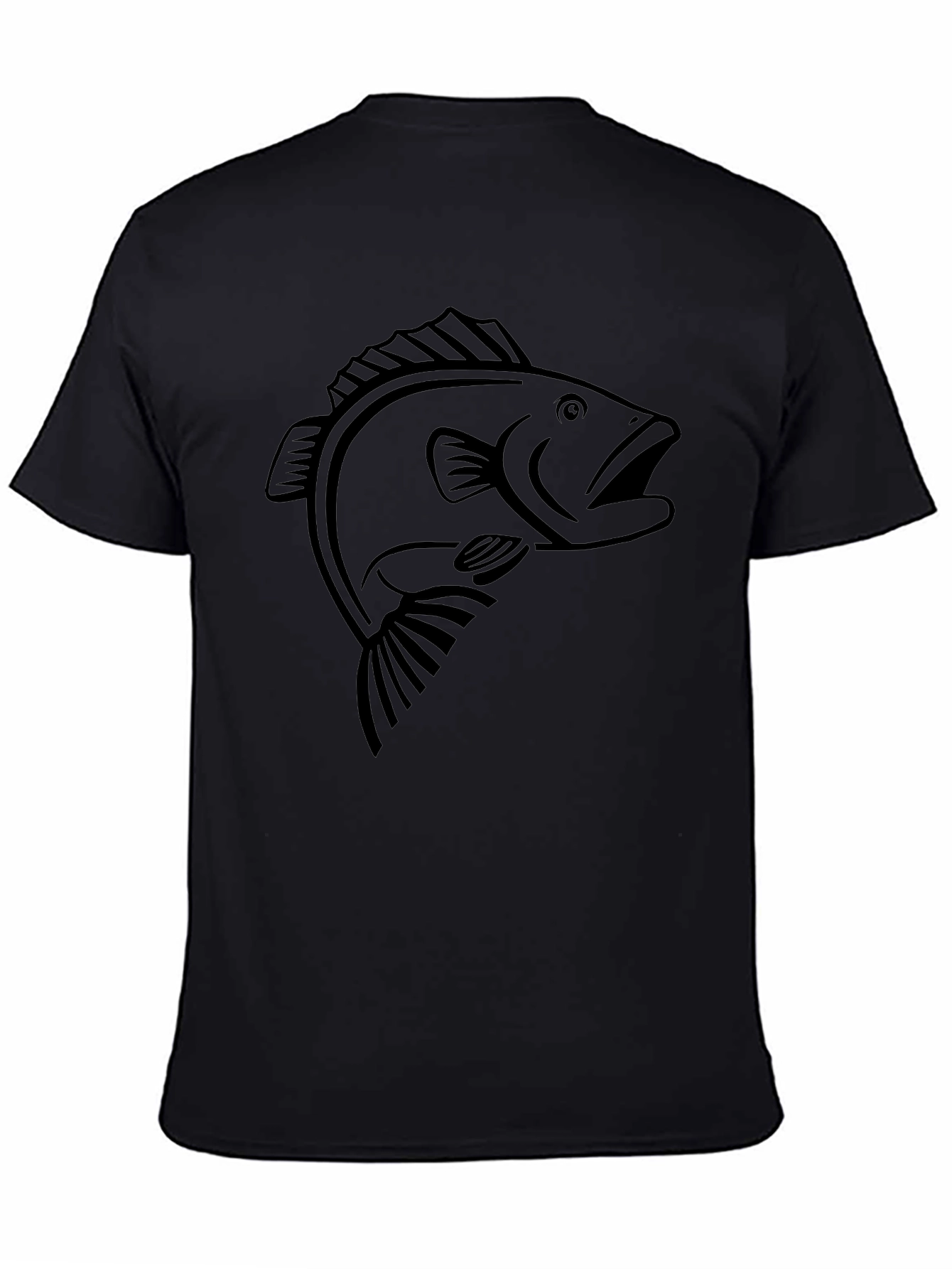 Black Bass Fish Graphic T-Shirt - Mens Casual Tee