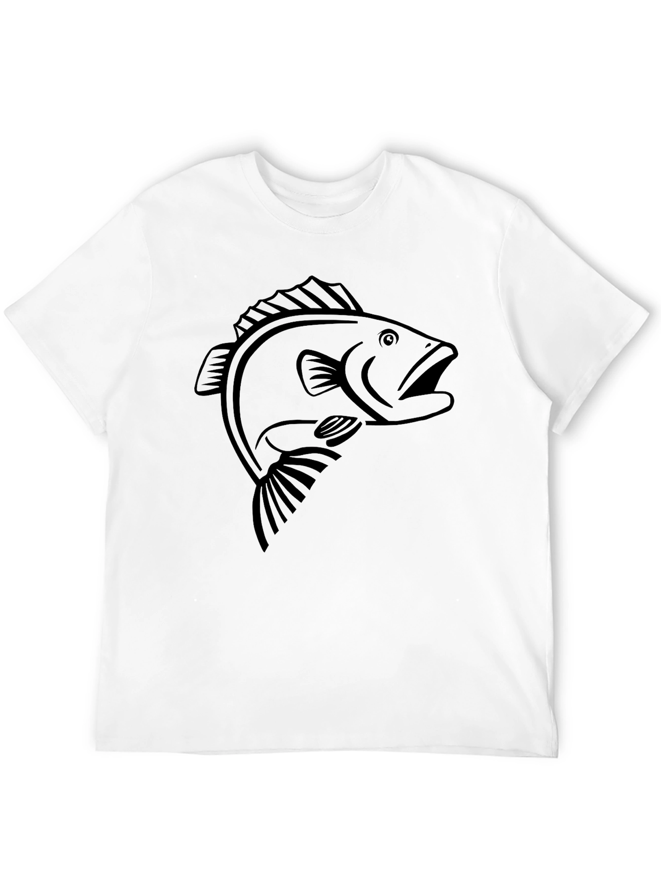 Black Bass Fish Graphic T-Shirt - Mens Casual Tee