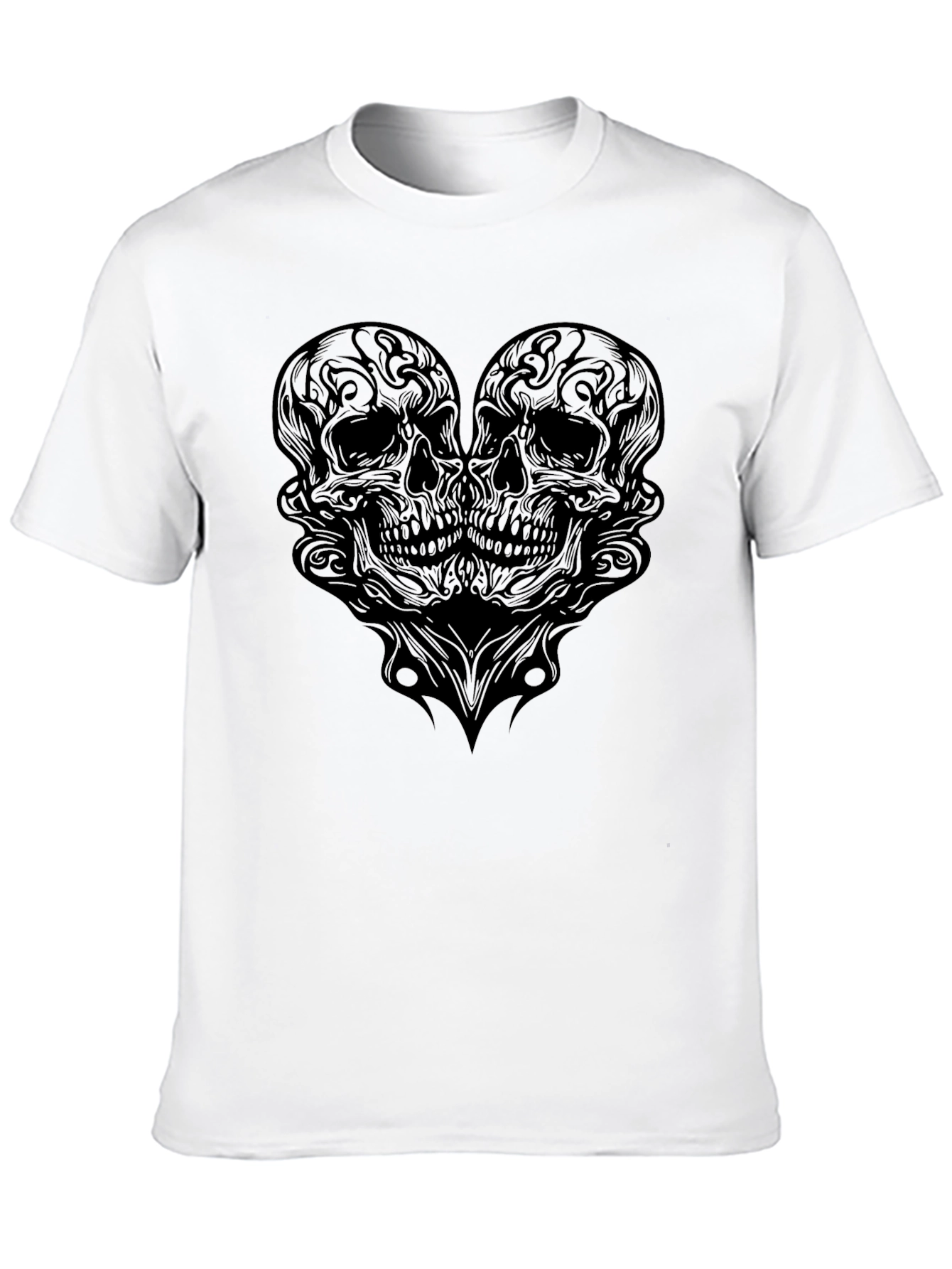 Skull Heart Graphic Tee - Mens Black T-Shirt